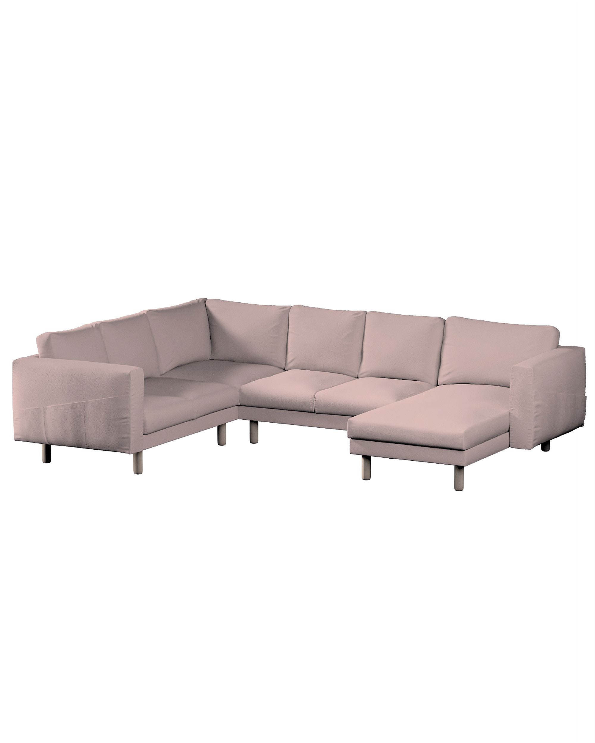 Norsborg betræk hjørnesofa 5 personer med chaiselong farve pink stof grov