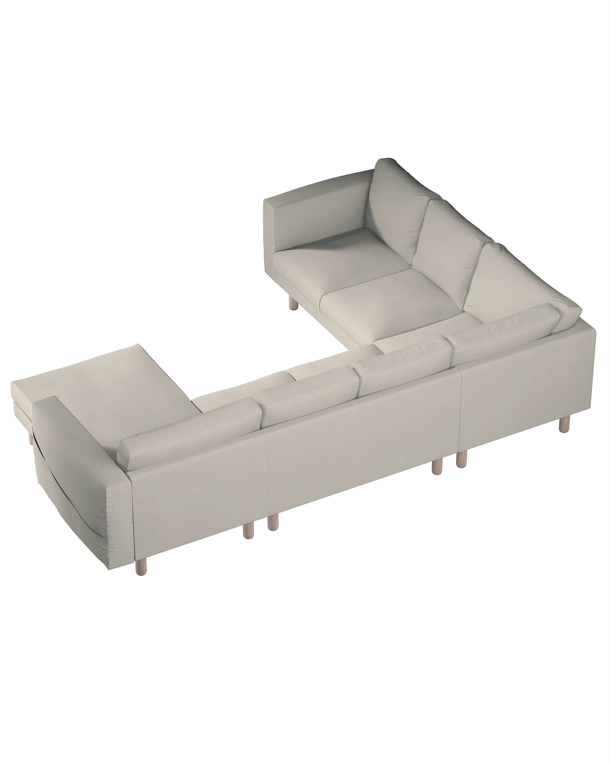 Norsborg betræk hjørnesofa 5 personer med chaiselong farve beige stof grov (hover)