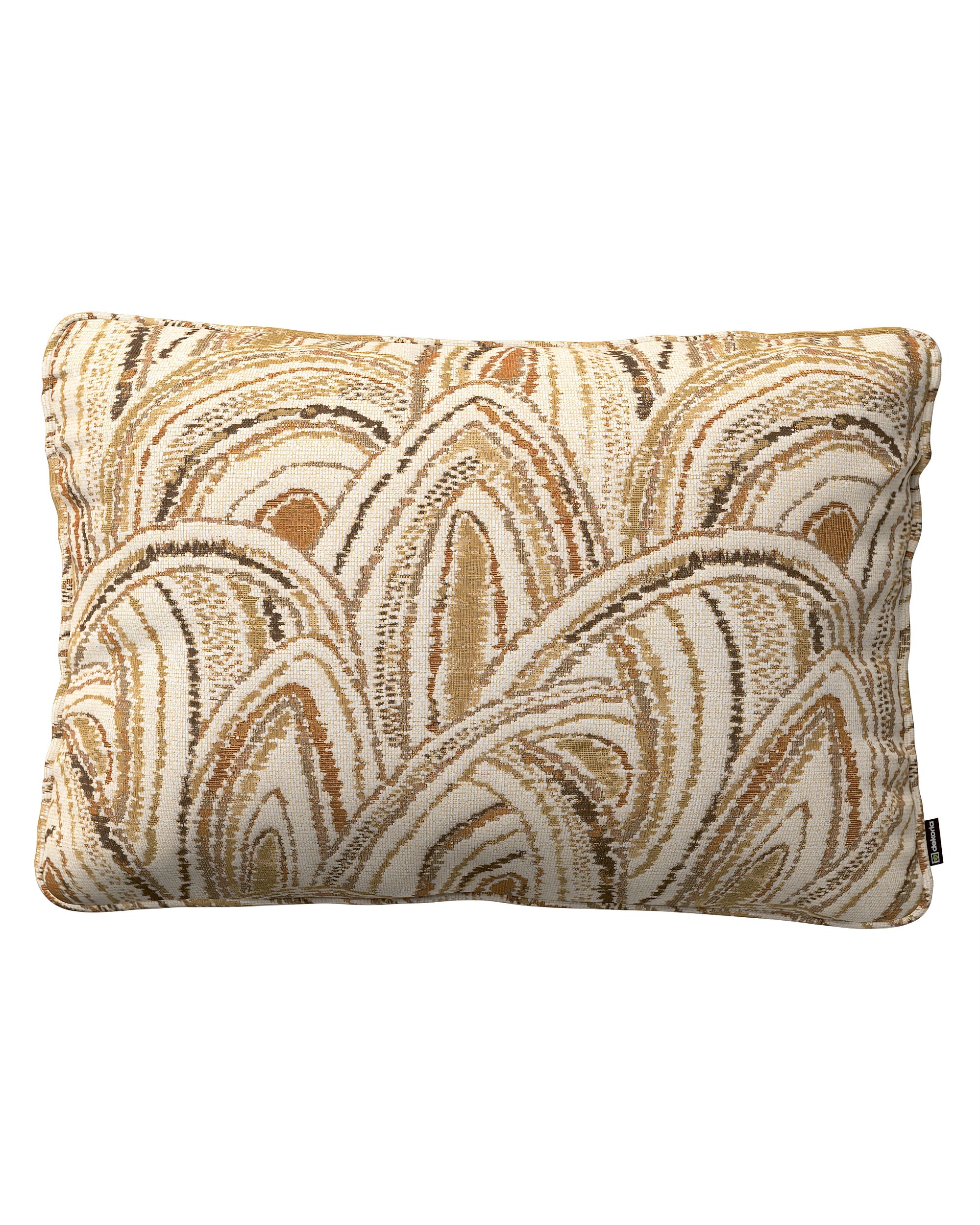 Pudebetræk Gabi med kant 60x40cm farve beige stof grov, mønstret