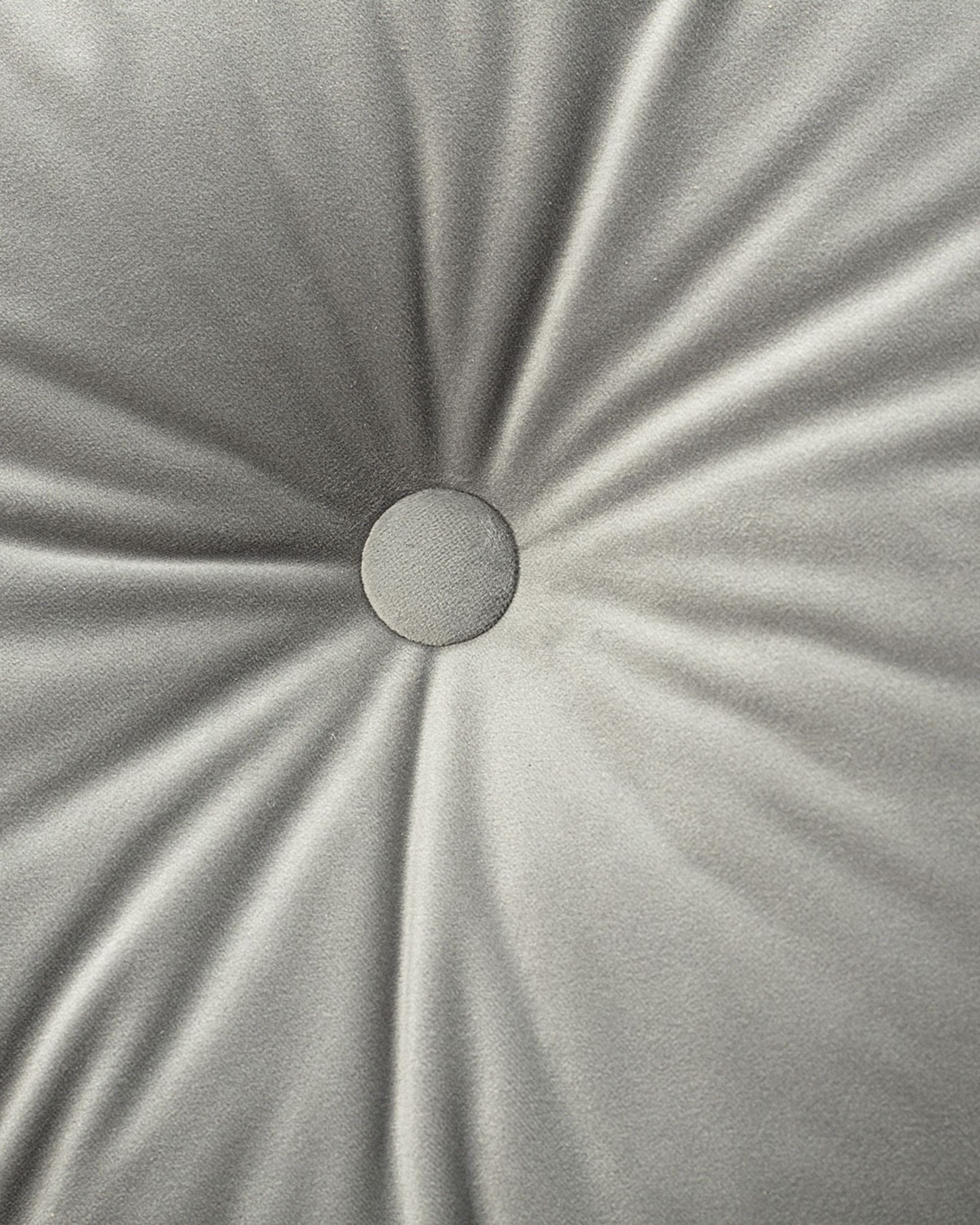 Rund velourpude farve grå stof blank, velour (hover)