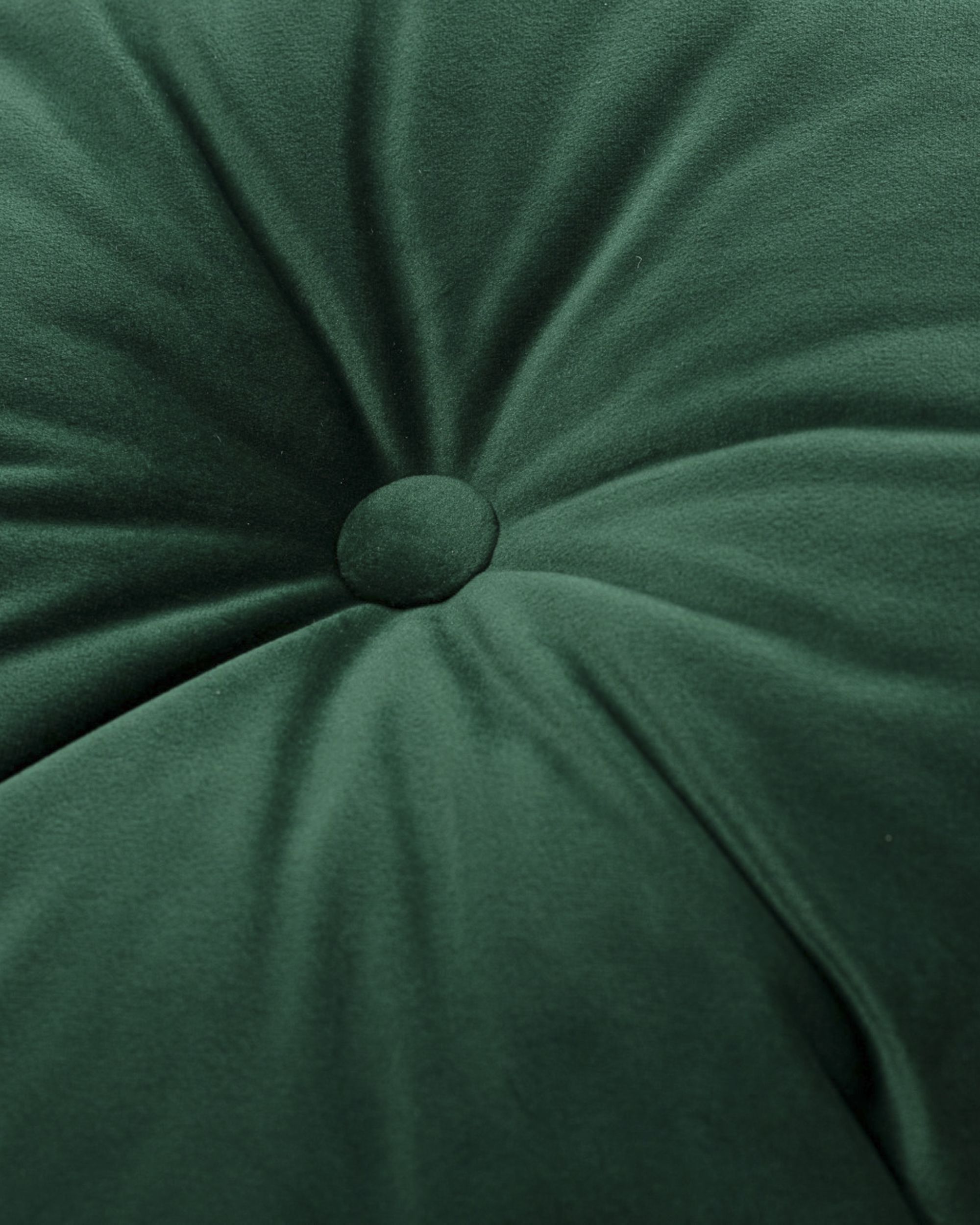 Rund velourpude farve grøn stof blank, velour (hover)