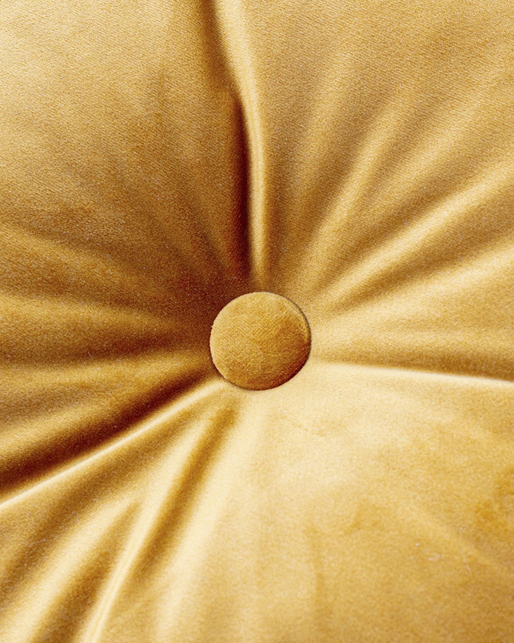 Rund velourpude farve gul stof blank, velour (hover)