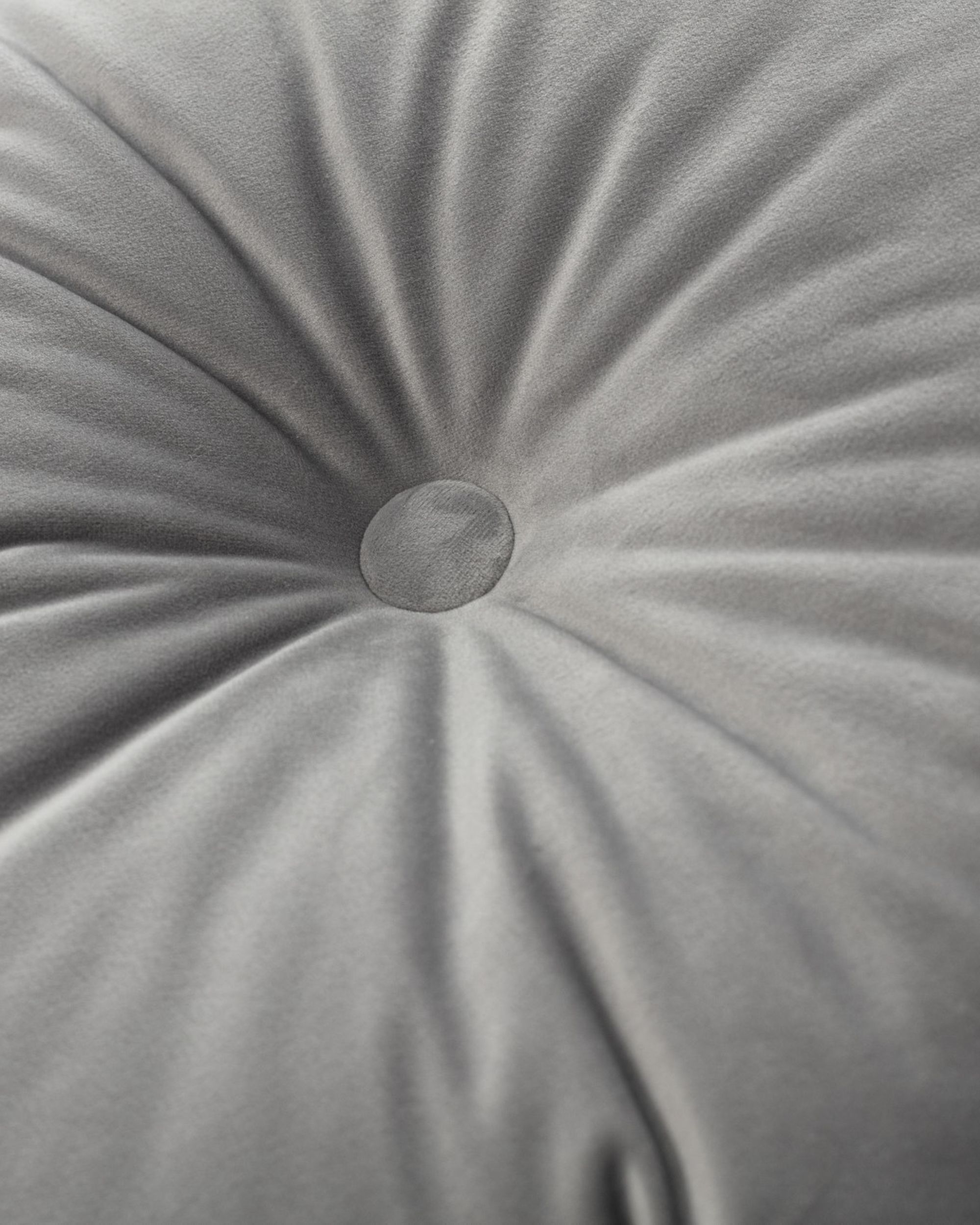 Rund velourpude farve grå stof blank, velour (hover)