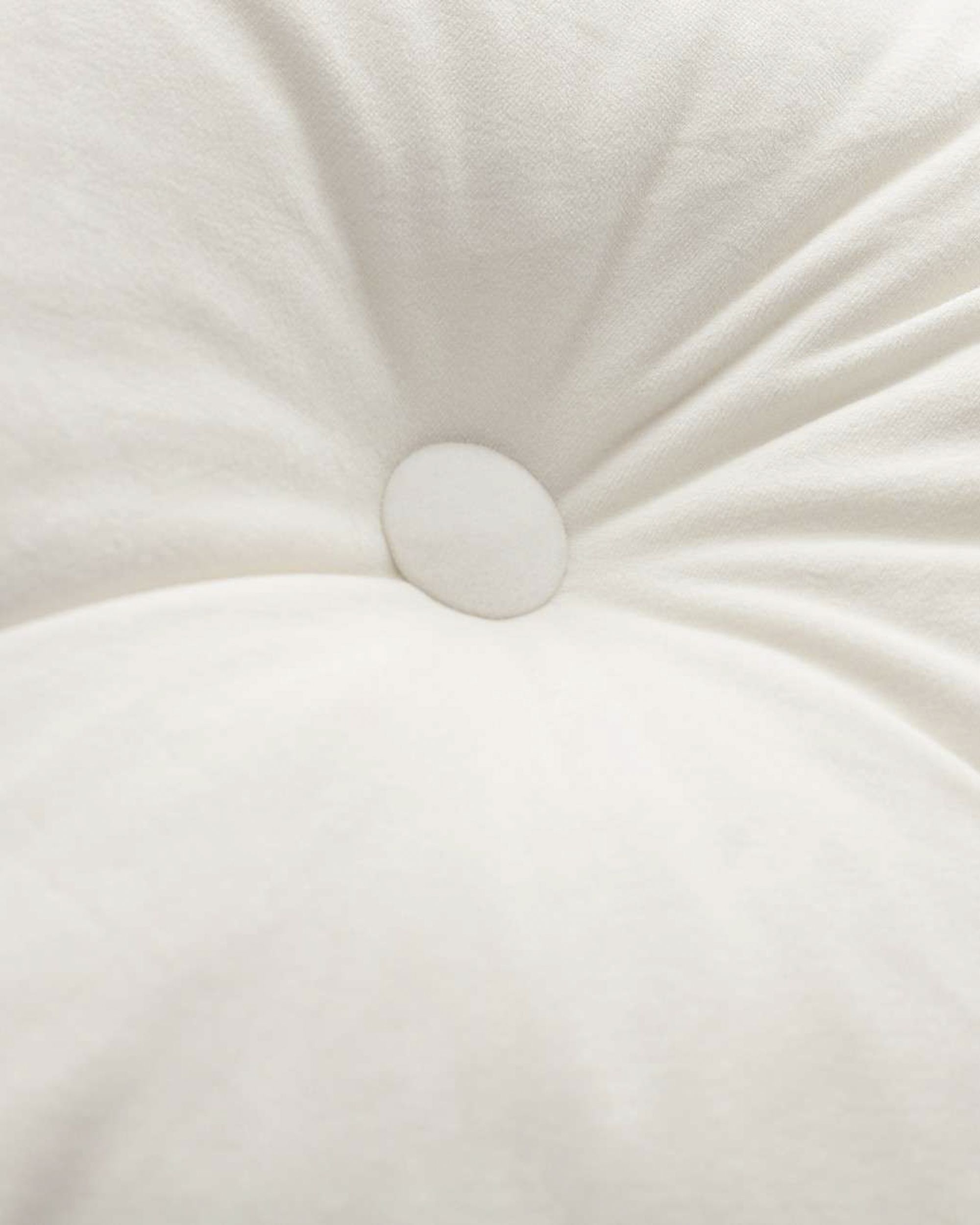 Rund velourpude farve creme stof blank, velour (hover)