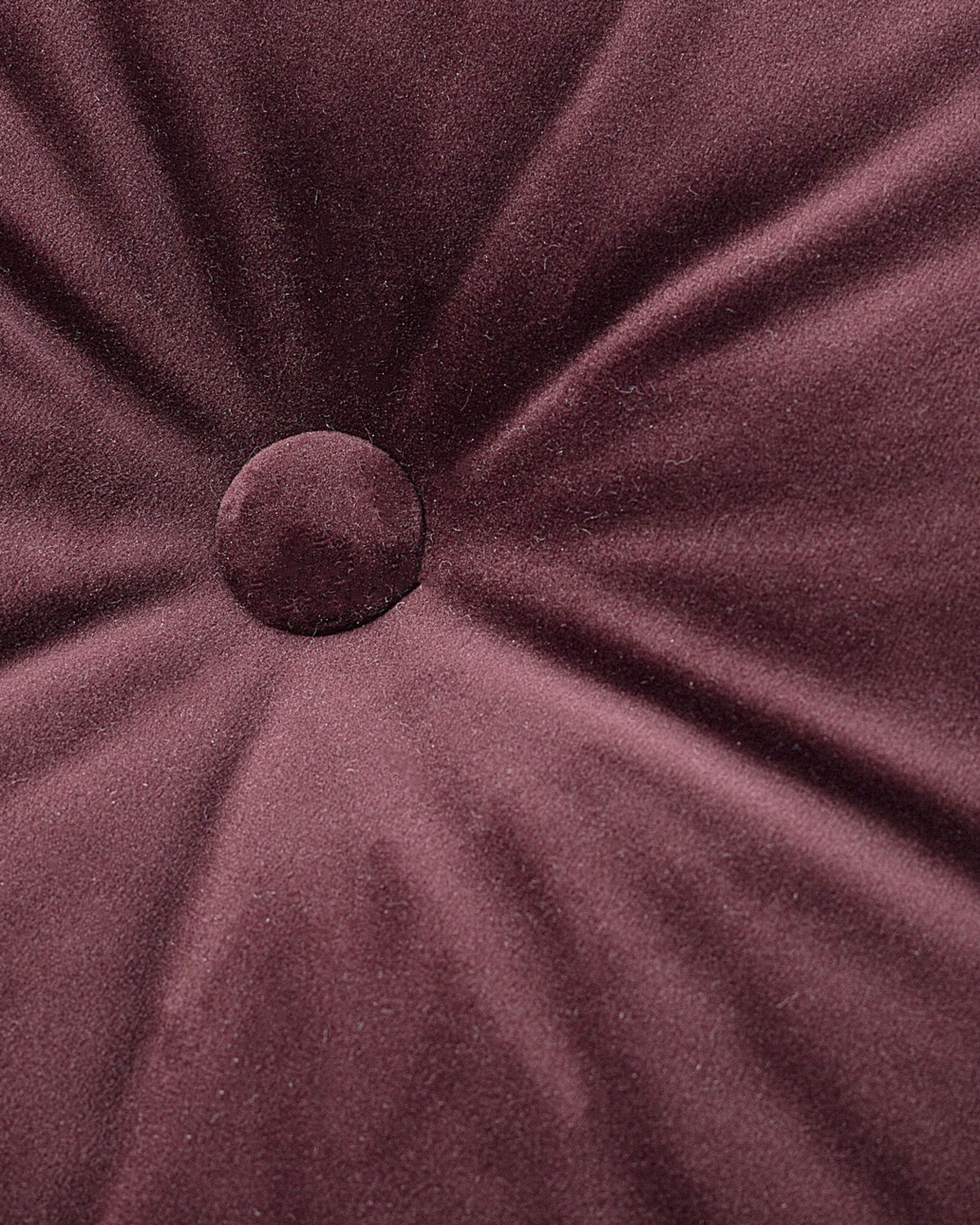 Rund velourpude farve rød stof blank, velour (hover)