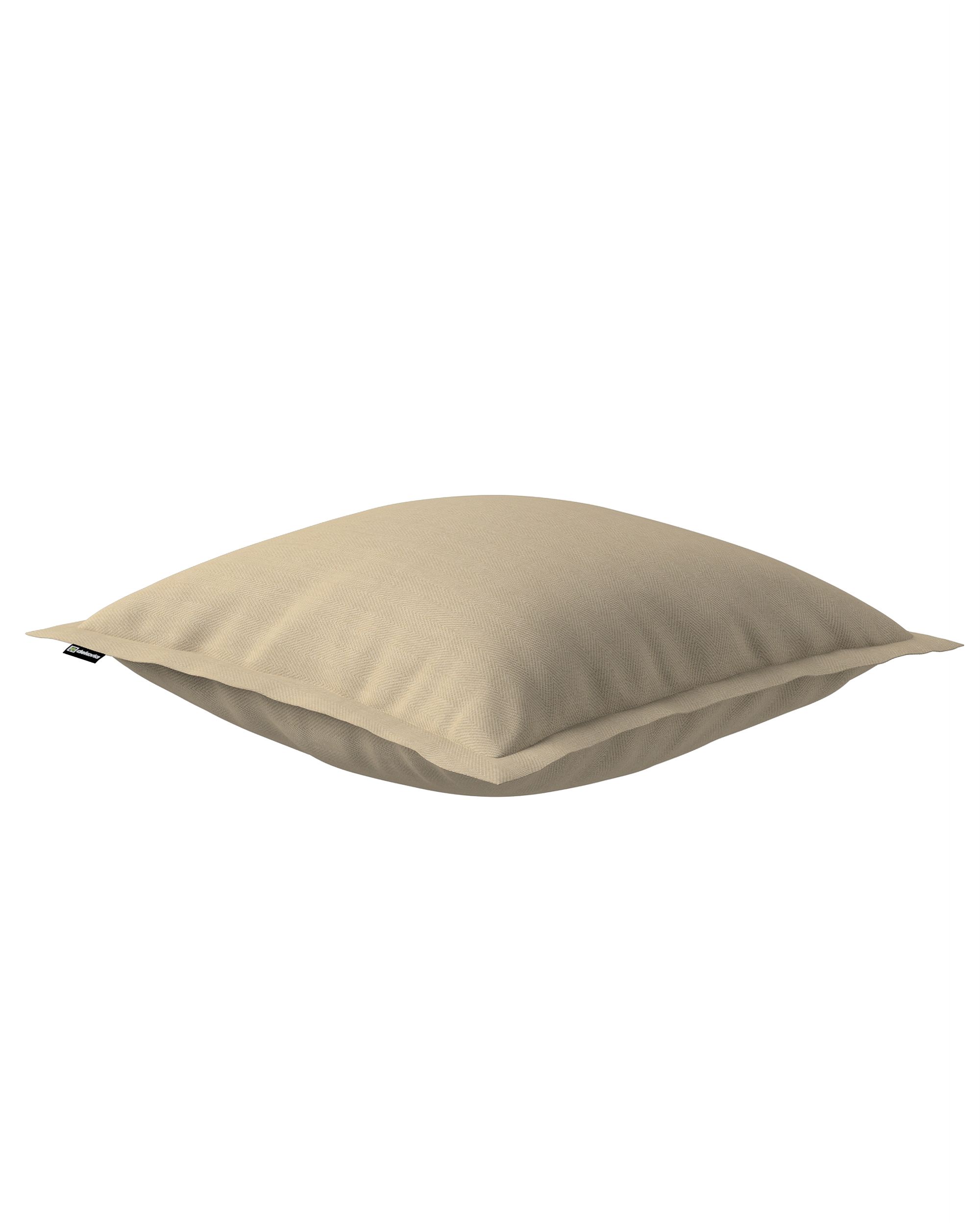 Pudebetræk Mona med ståsøm farve beige stof outdoor, grov (hover)