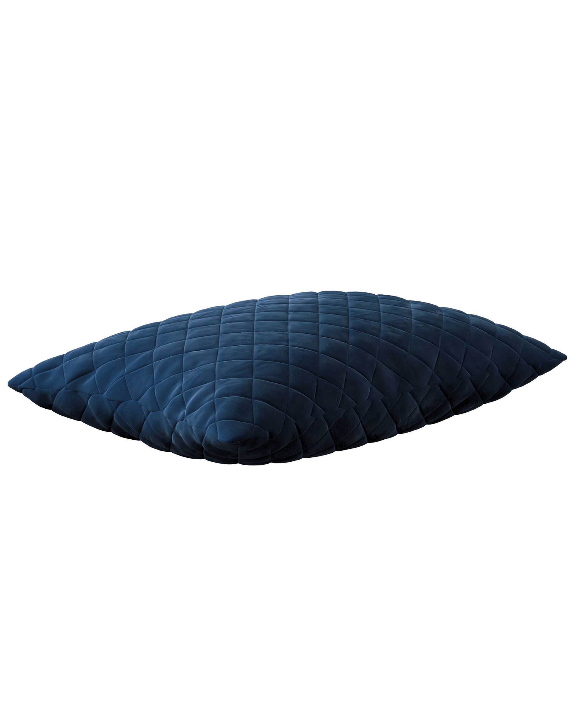Pudebetræk quiltet velour 60 x 40 cm farve marineblå stof blank, velour (hover)