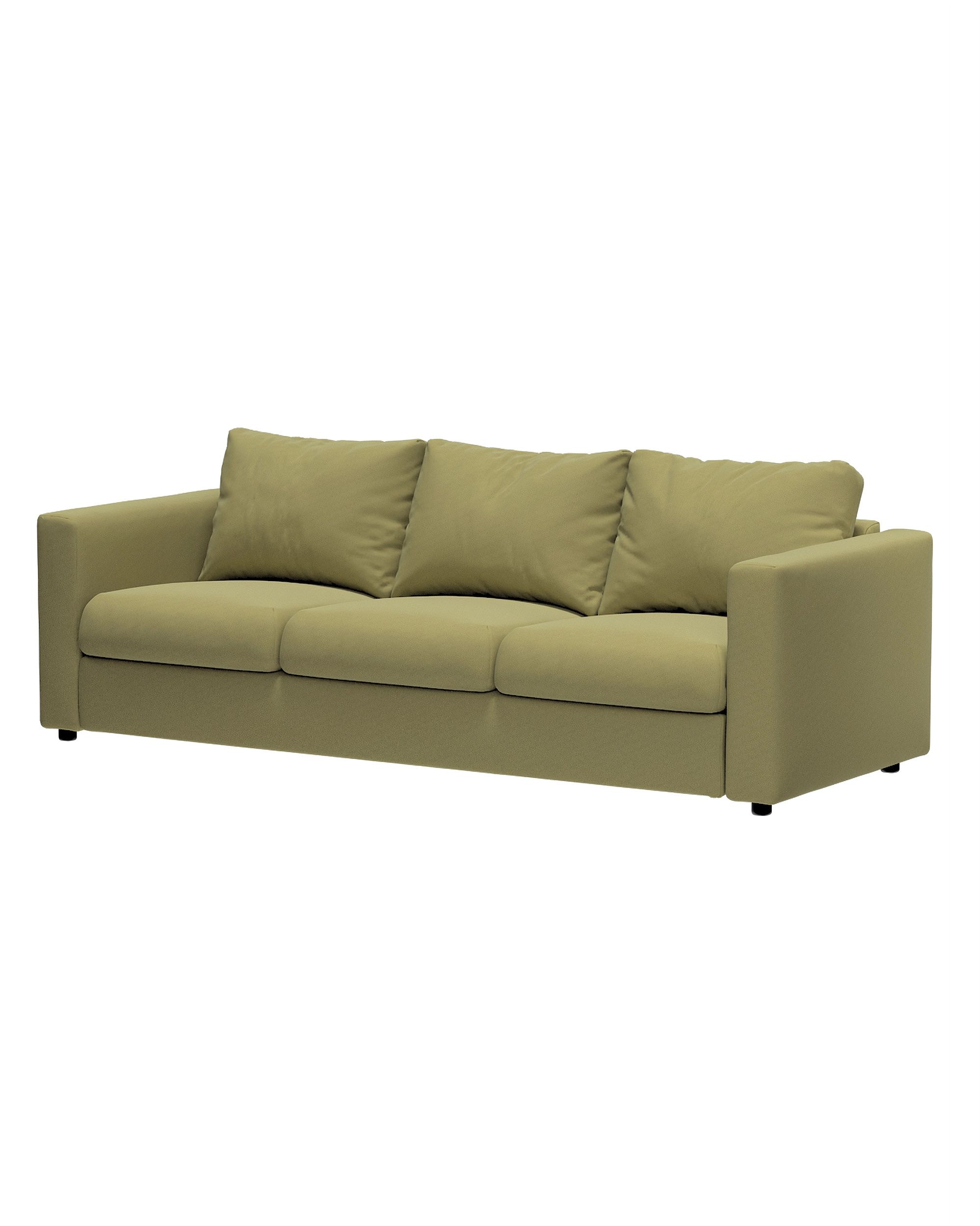 Vimle betræk 3-pers. sofa u.armlæn farve grøn stof blank, velour (hover)