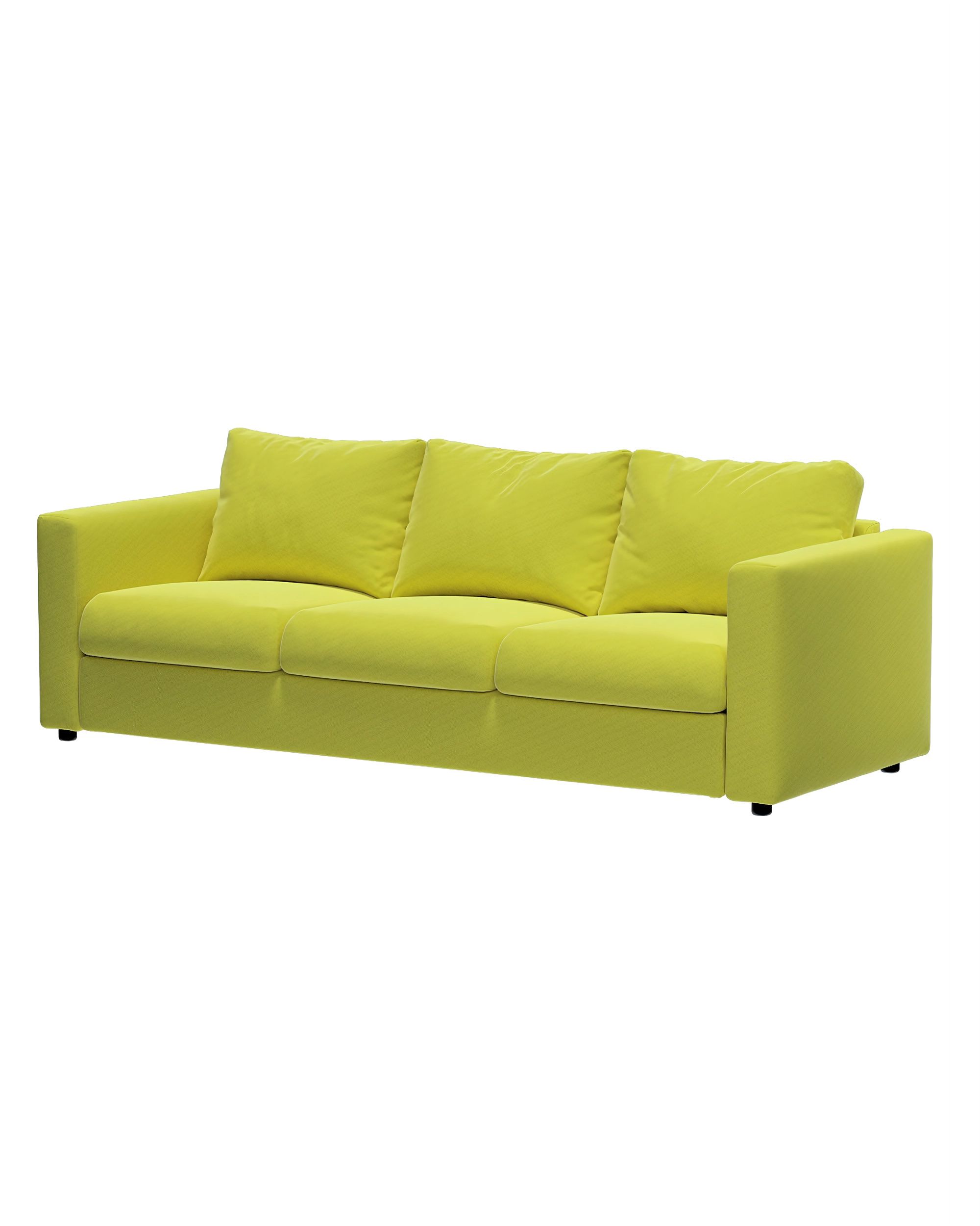 Vimle betræk 3-pers. sofa u.armlæn farve grøn stof blank, velour (hover)