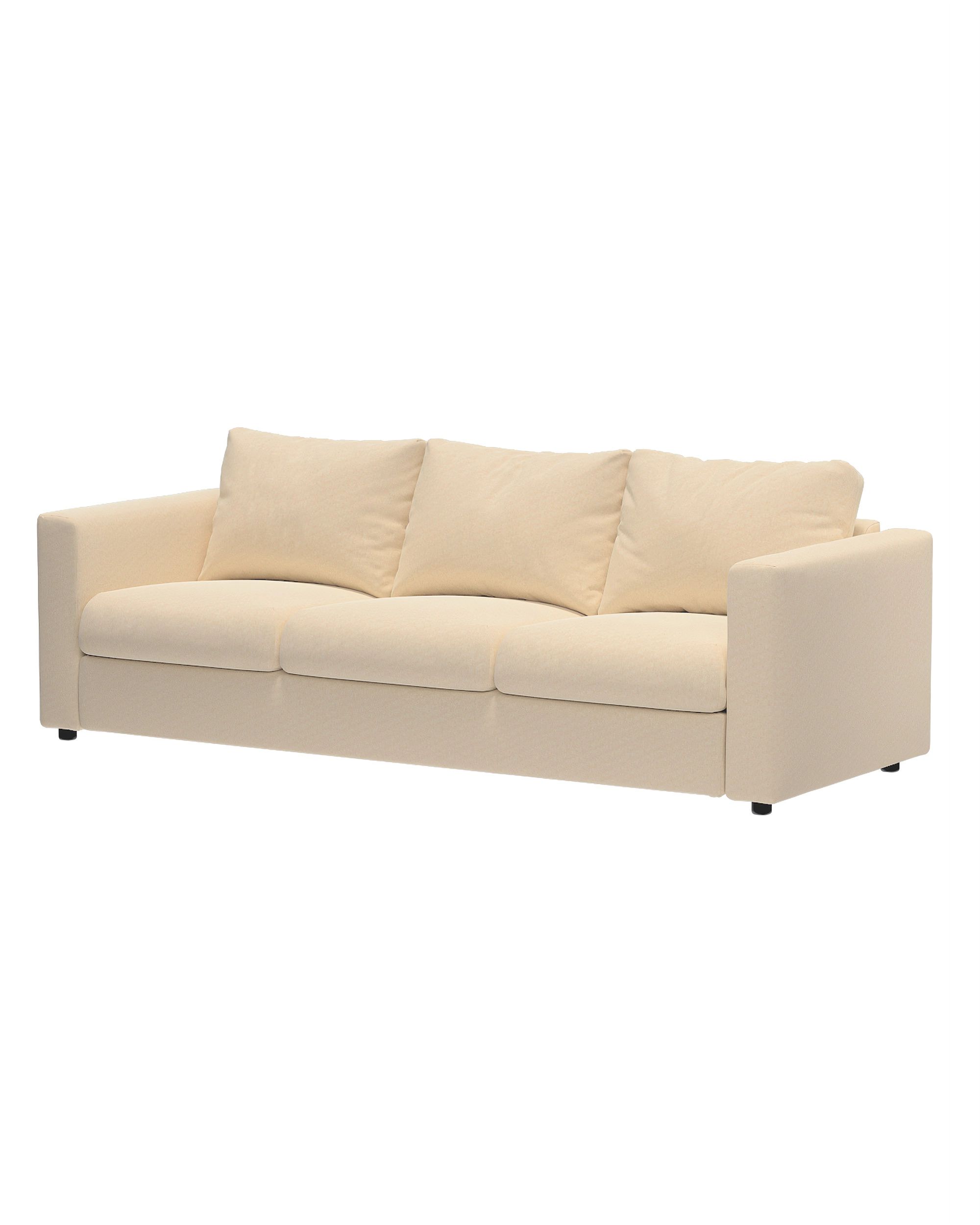 Vimle betræk 3-pers. sofa u.armlæn farve naurhvid stof blank, velour (hover)