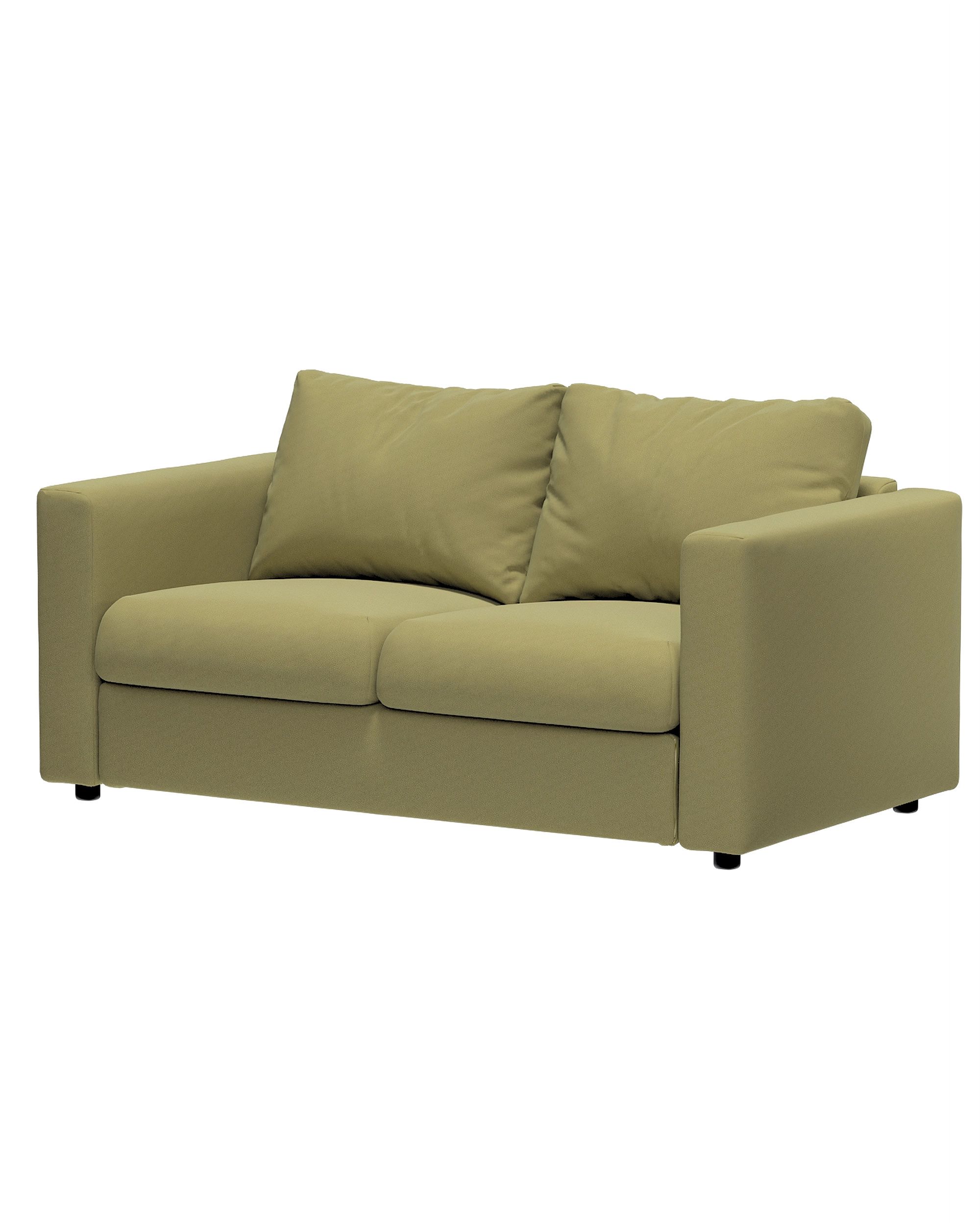 Vimle betræk 2-pers. sofa u.armlæn farve grøn stof blank, velour (hover)