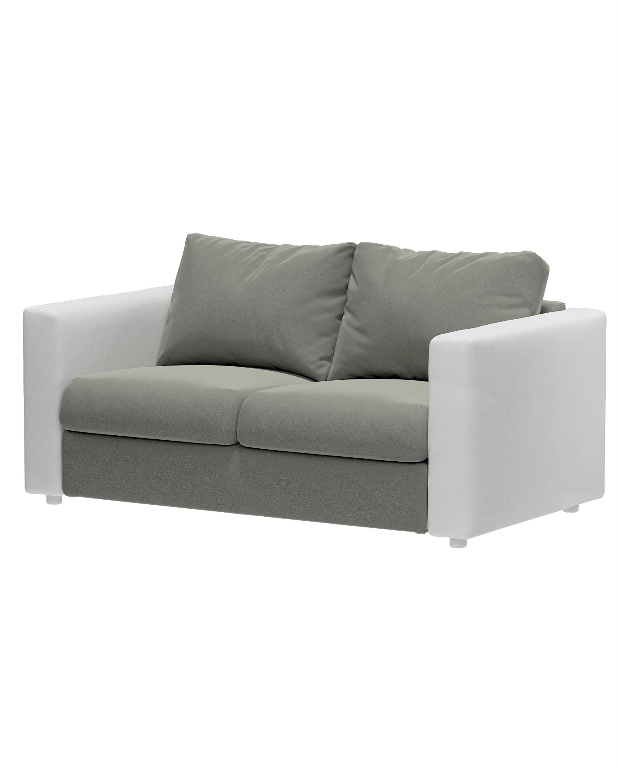 Vimle betræk 2-pers. sofa u.armlæn farve grå stof blank, velour
