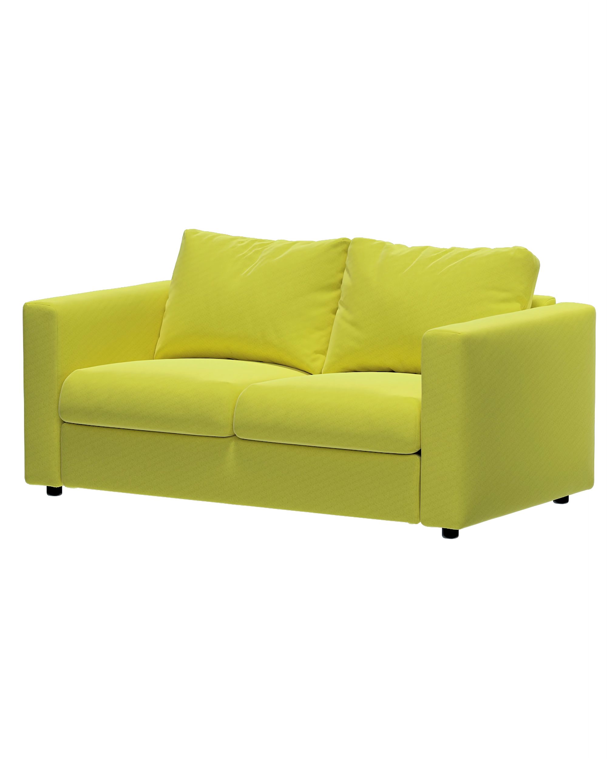Vimle betræk 2-pers. sofa u.armlæn farve grøn stof blank, velour (hover)