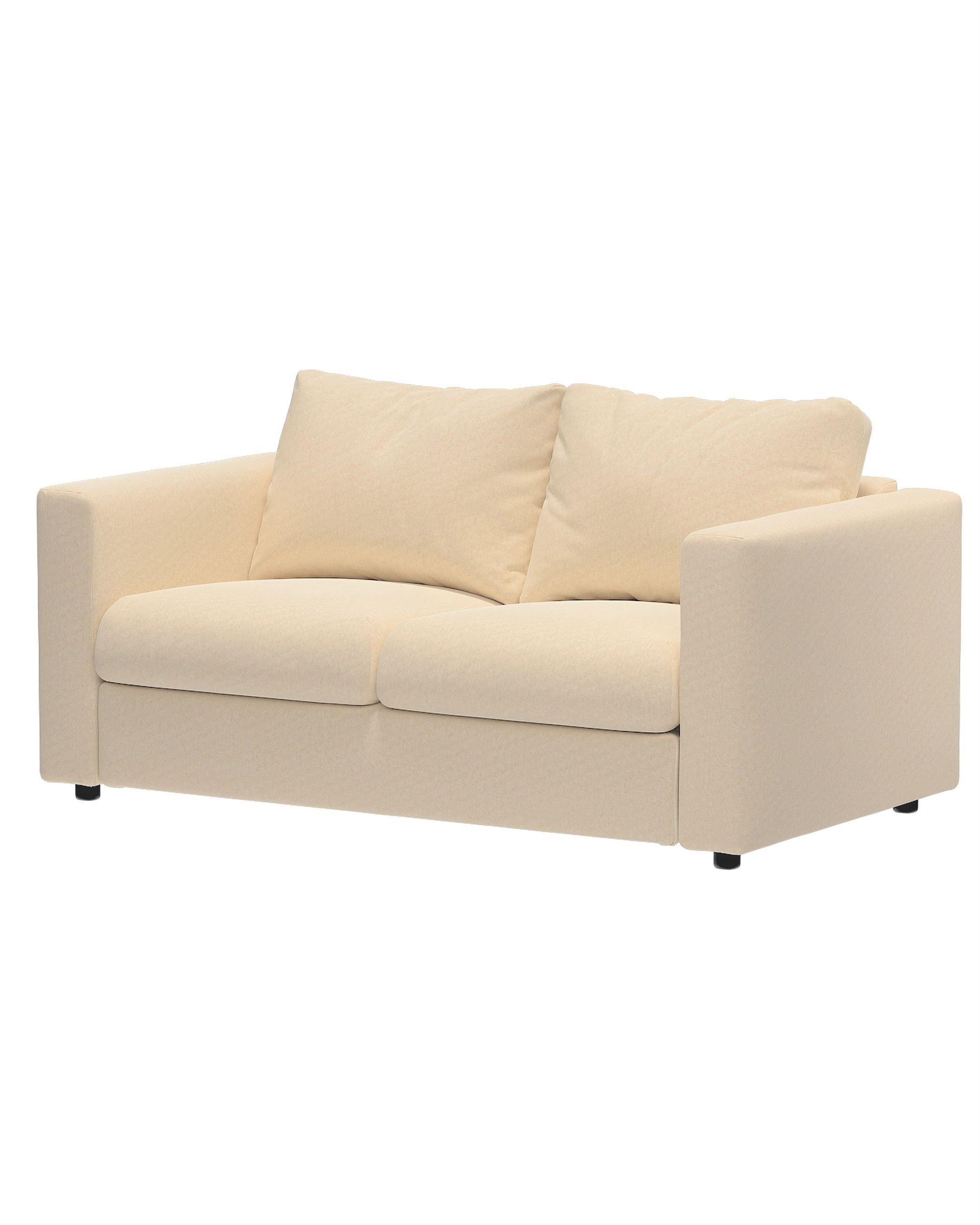 Vimle betræk 2-pers. sofa u.armlæn farve naurhvid stof blank, velour (hover)