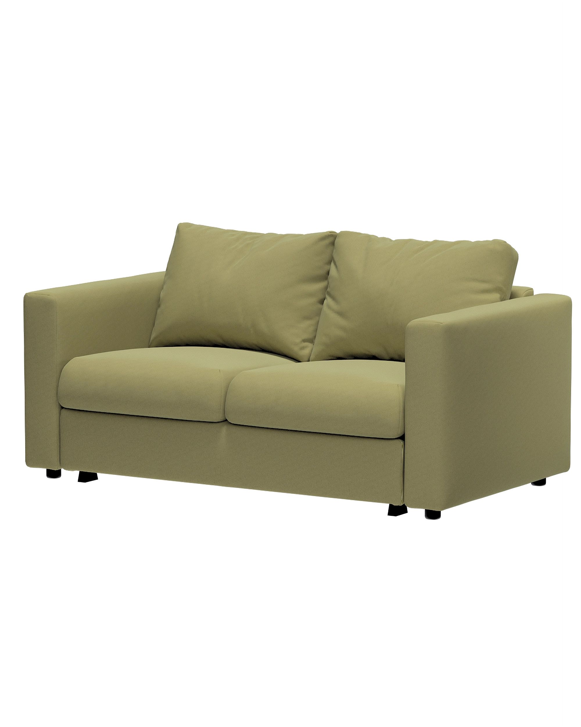 Vimle betræk 2-pers. sovesofa u.armlæn farve grøn stof blank, velour (hover)