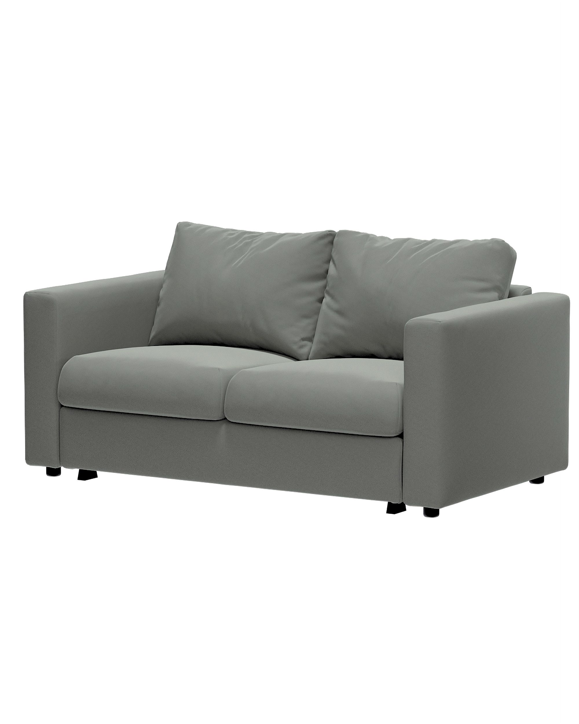 Vimle betræk 2-pers. sovesofa u.armlæn farve grå stof blank, velour (hover)