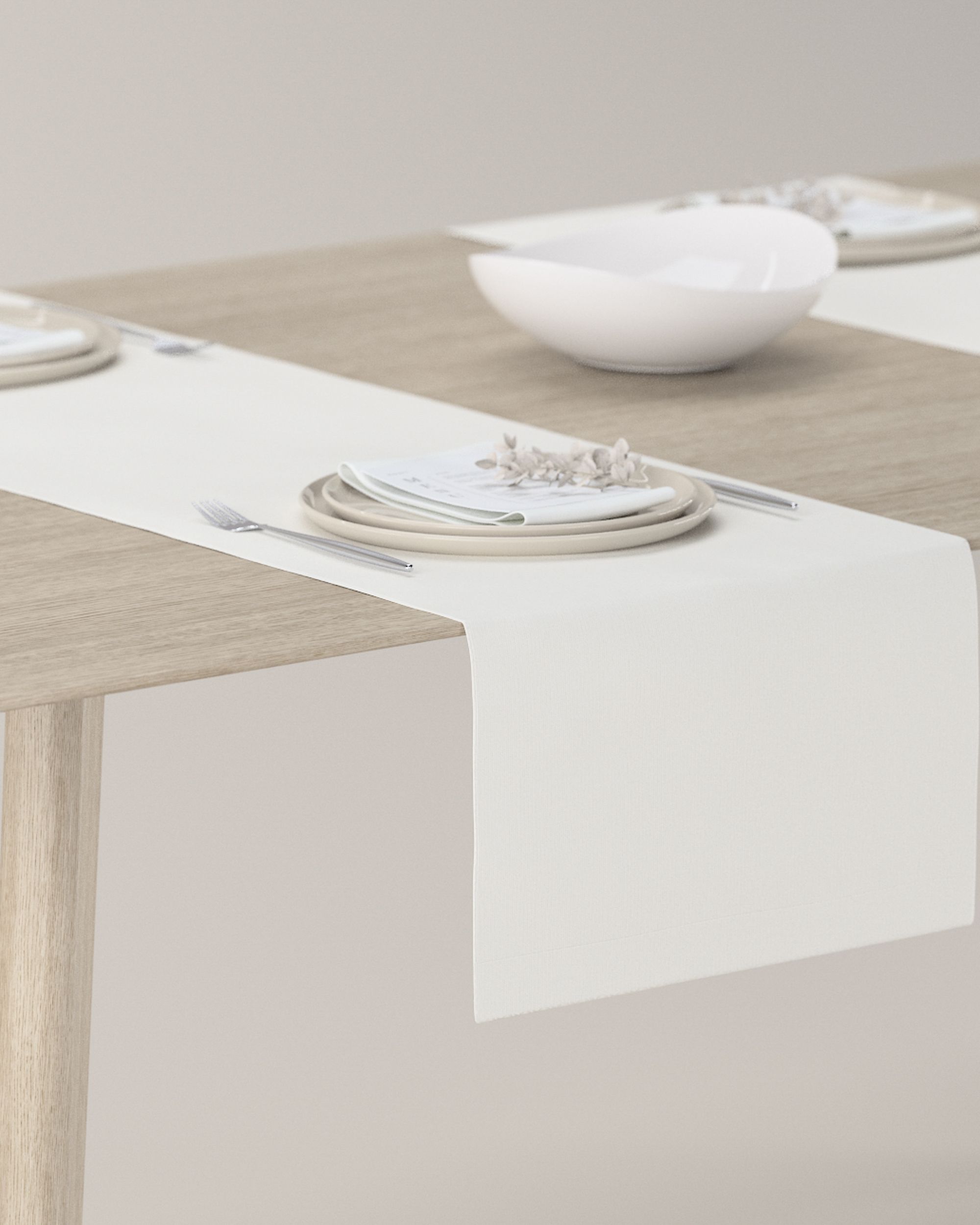 Bordløber - Dinner for 2 farve hvid