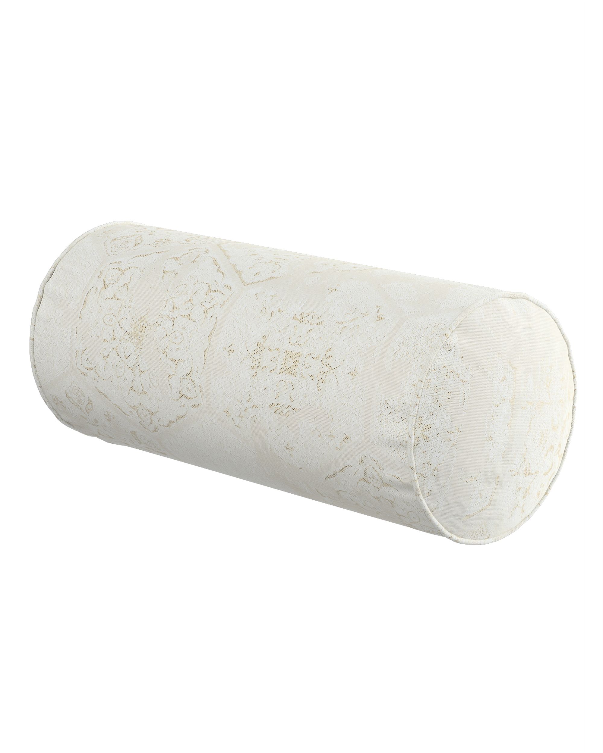 Cylinderpude farve creme stof blank, grov, mønstret