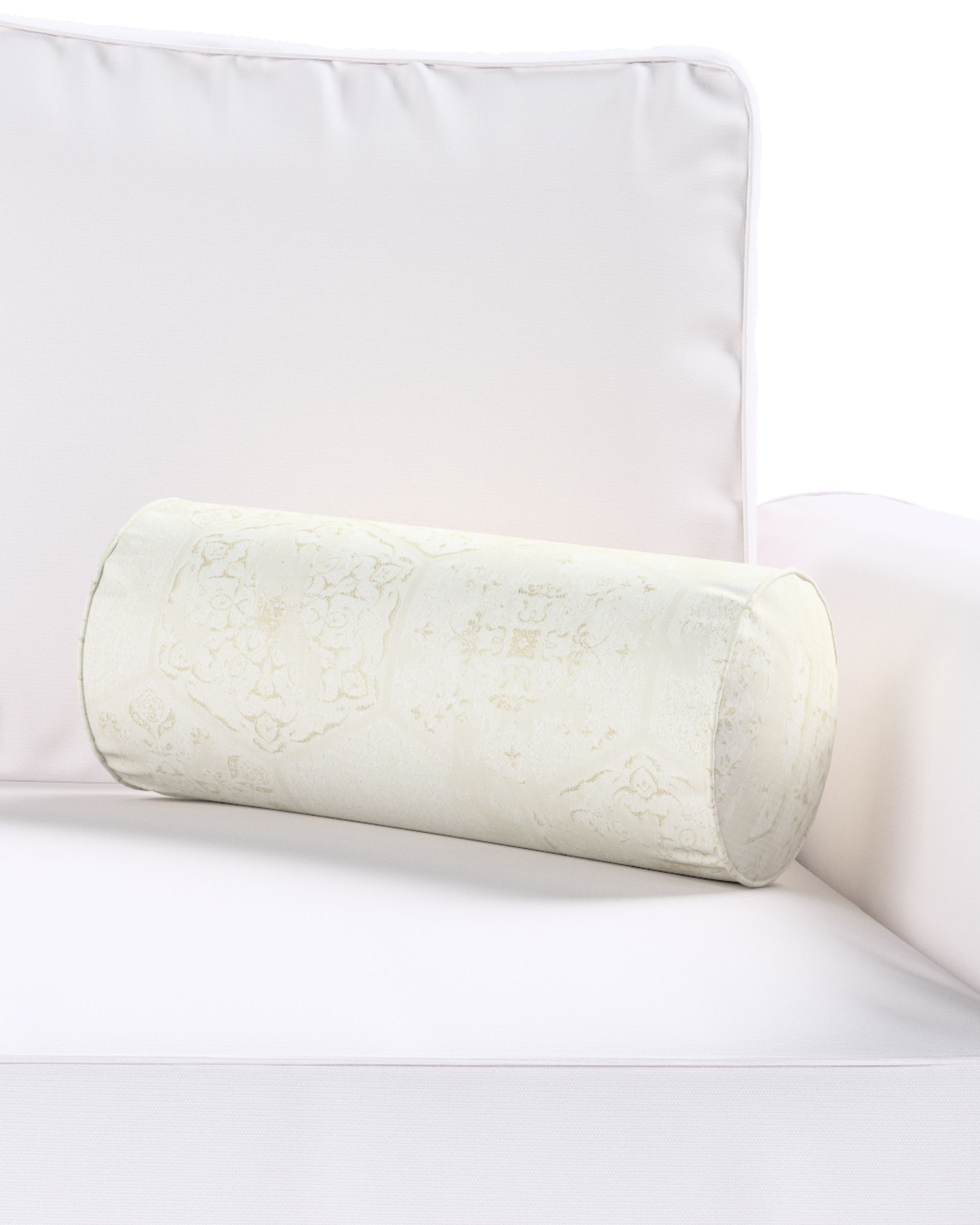 Cylinderpude farve creme stof blank, grov, mønstret (hover)