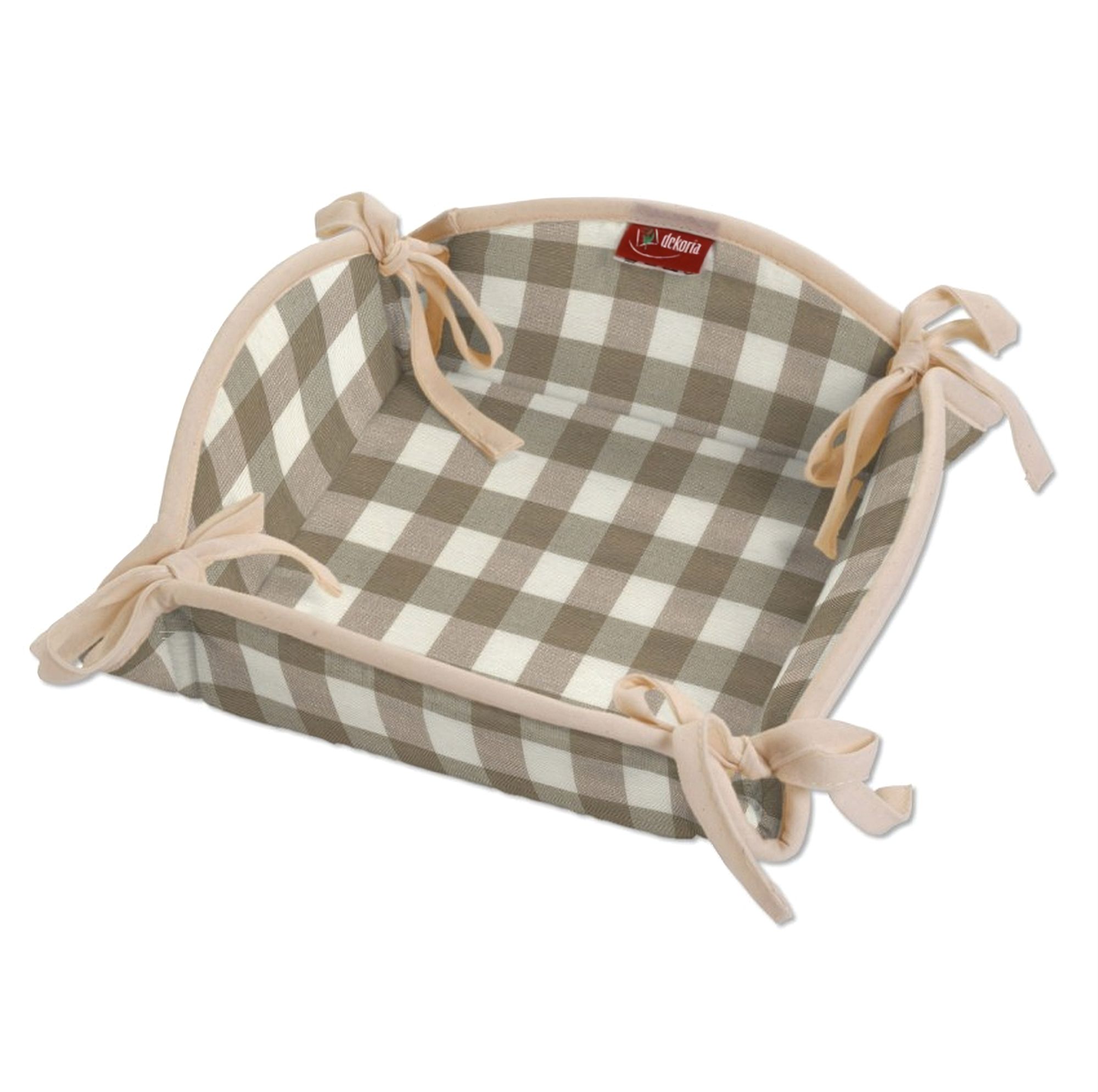 Brødkurv farve beige stof mønstret