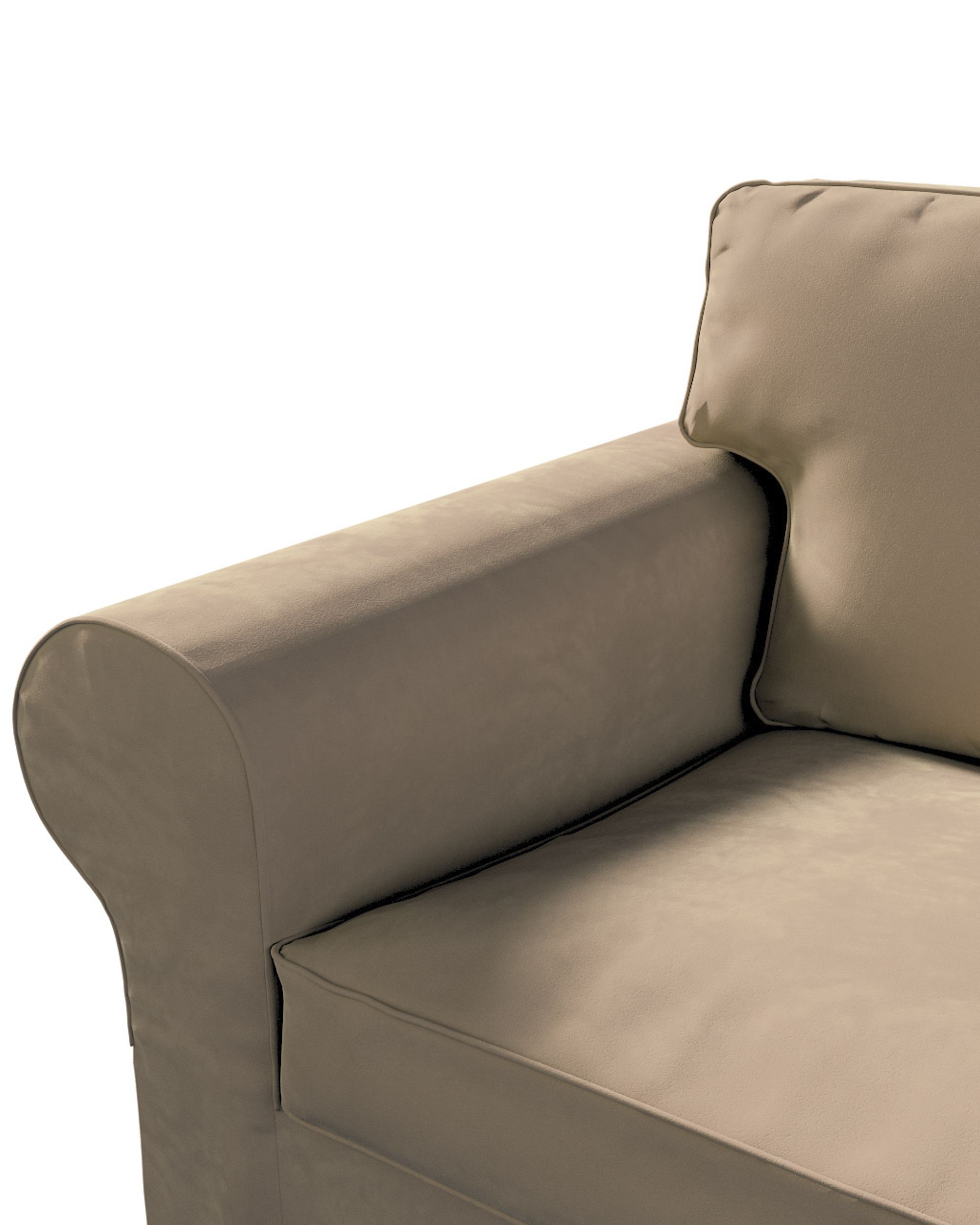 Ektorp betræk 3 sæder sovesofa uden boks farve beige stof blank, velour (hover)