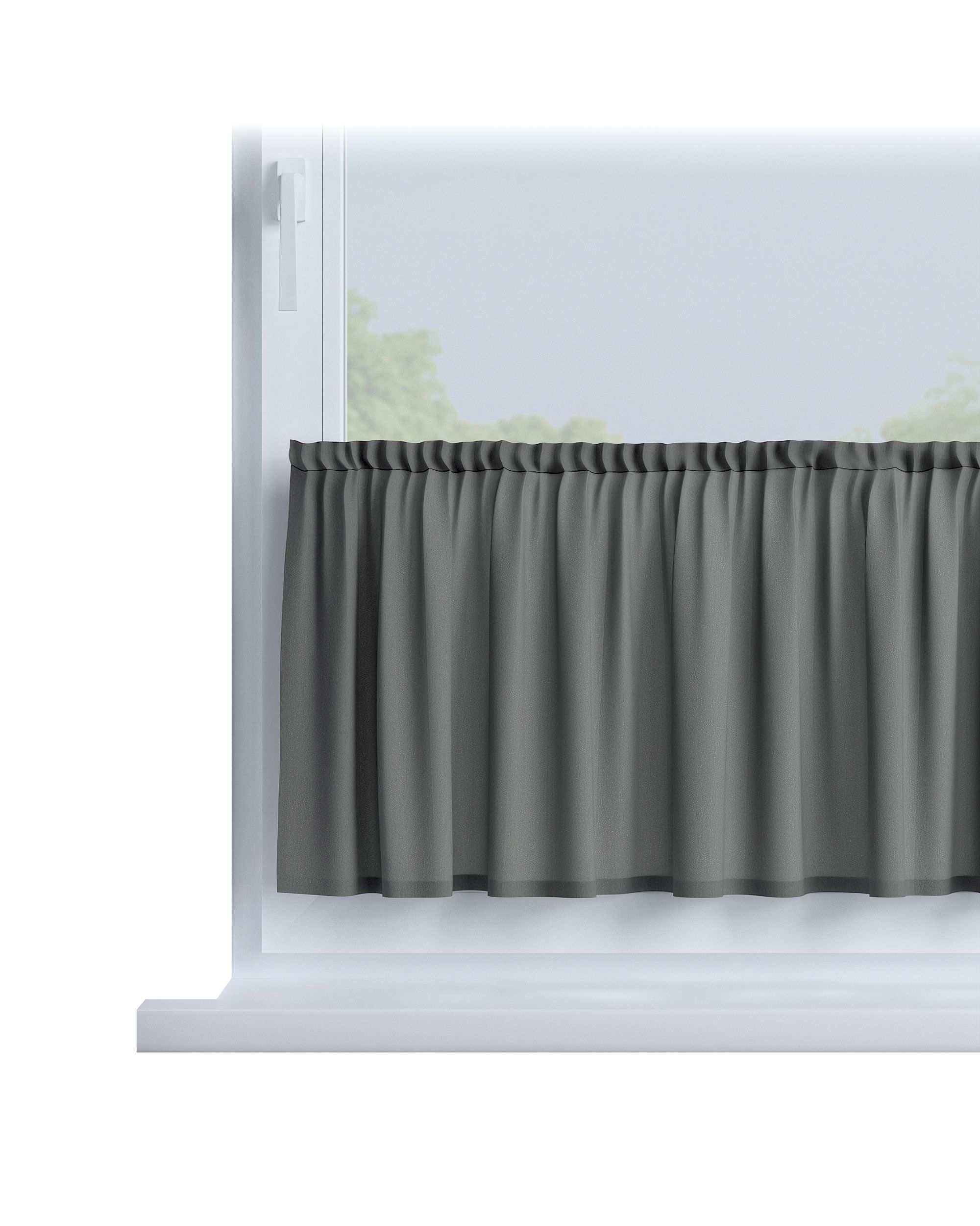Cafegardin med løbegang H40cm farve grå