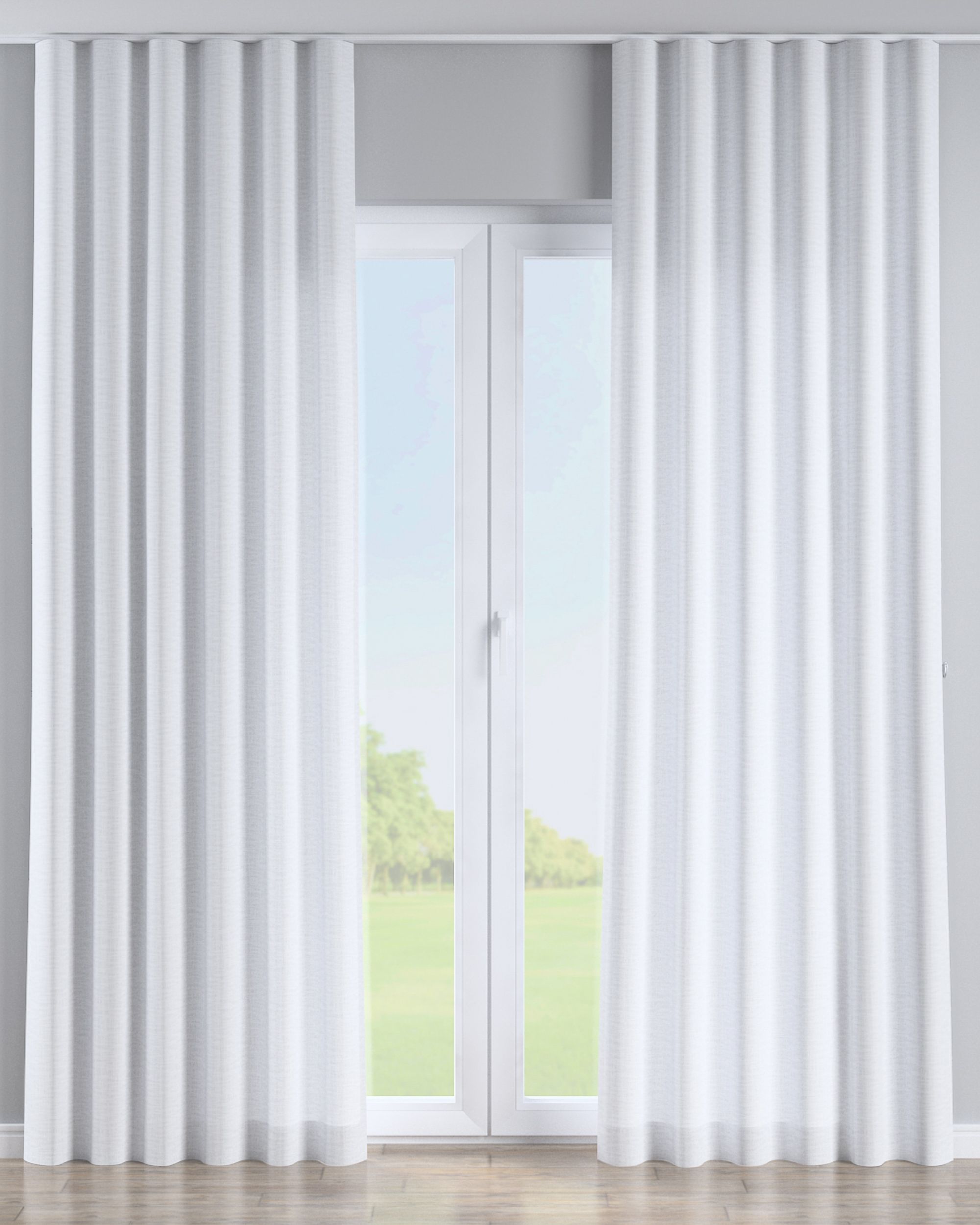 Wave Gardin 1 stk. farve hvid stof grov
