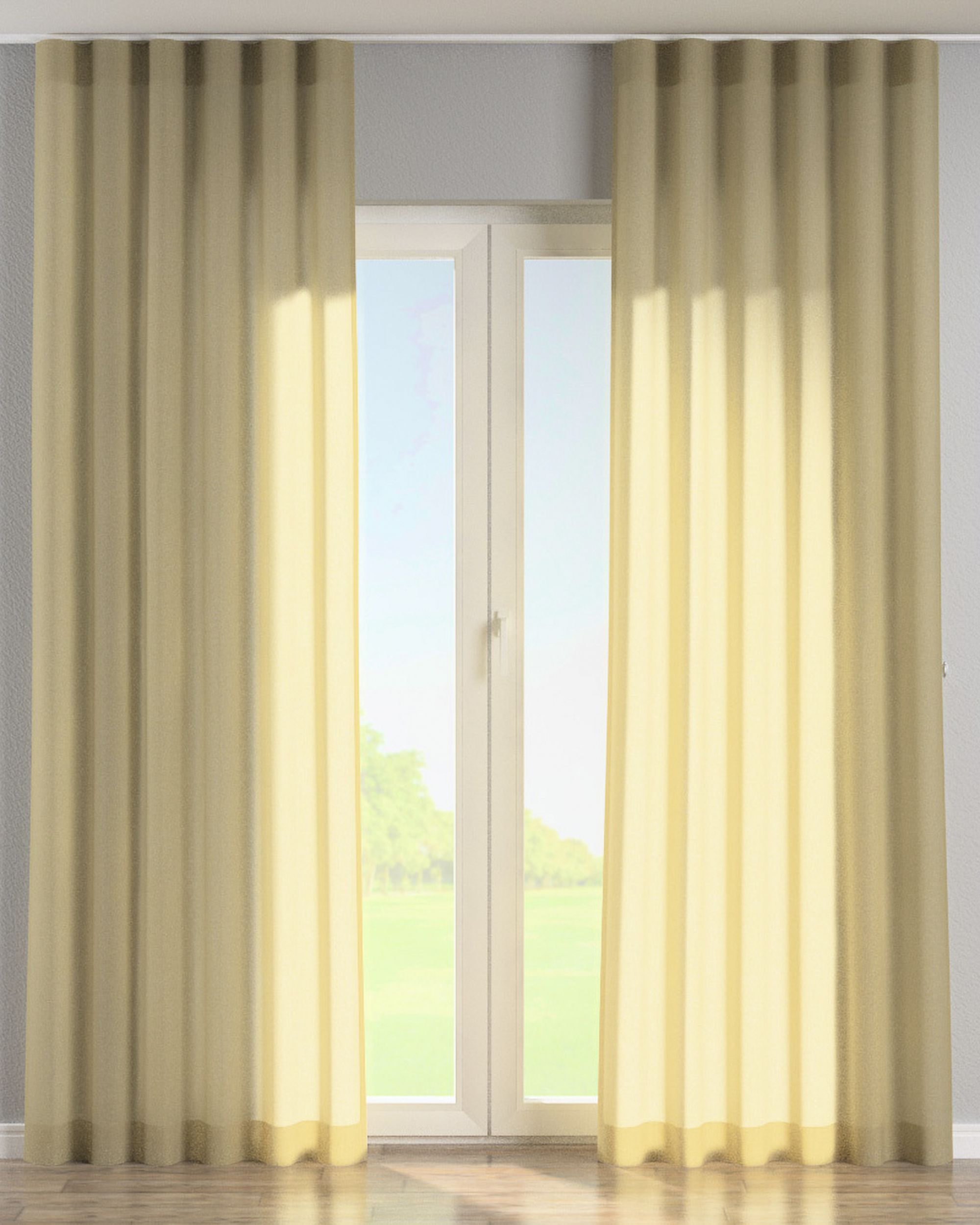 Wave Gardin 1 stk. farve beige stof lysgennemtrængende, blank, grov