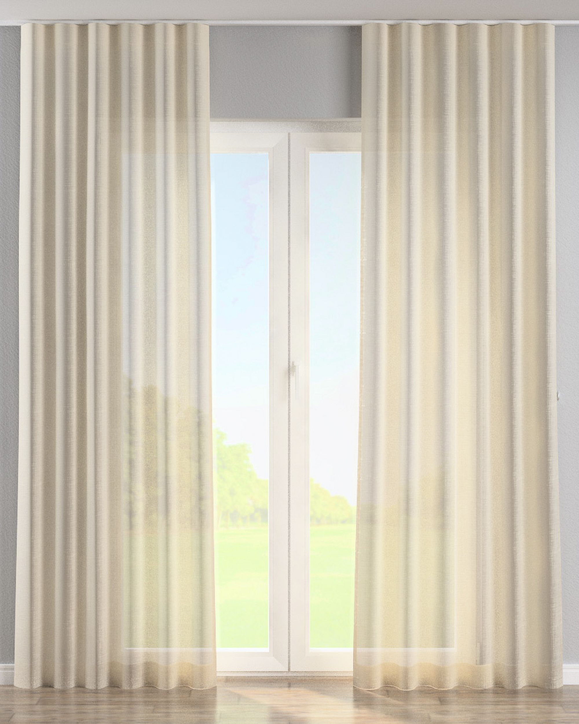 Wave Gardin 1 stk. farve creme stof lysgennemtrængende, blank, grov