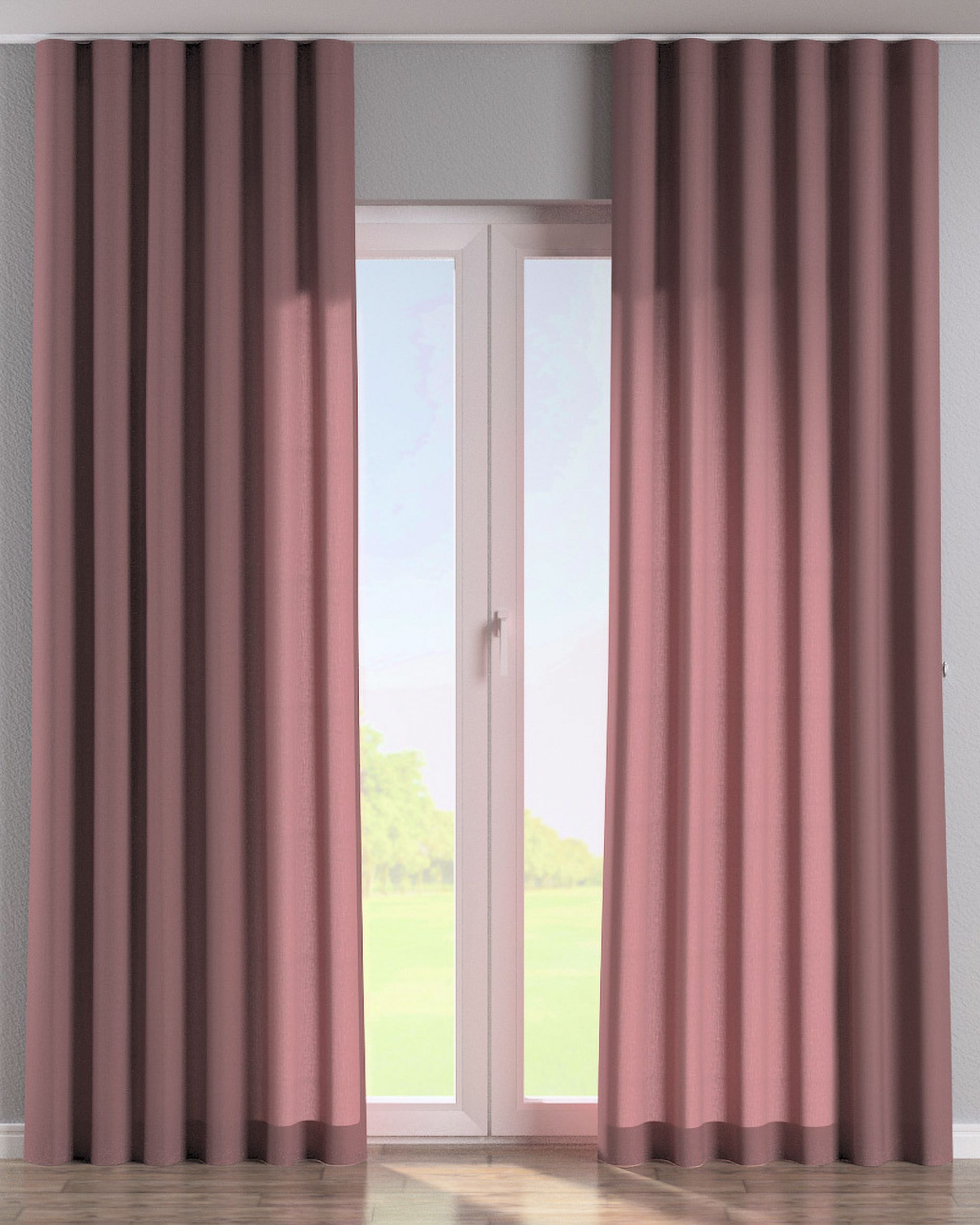 Wave Gardin 1 stk. farve pink stof lysgennemtrængende, grov