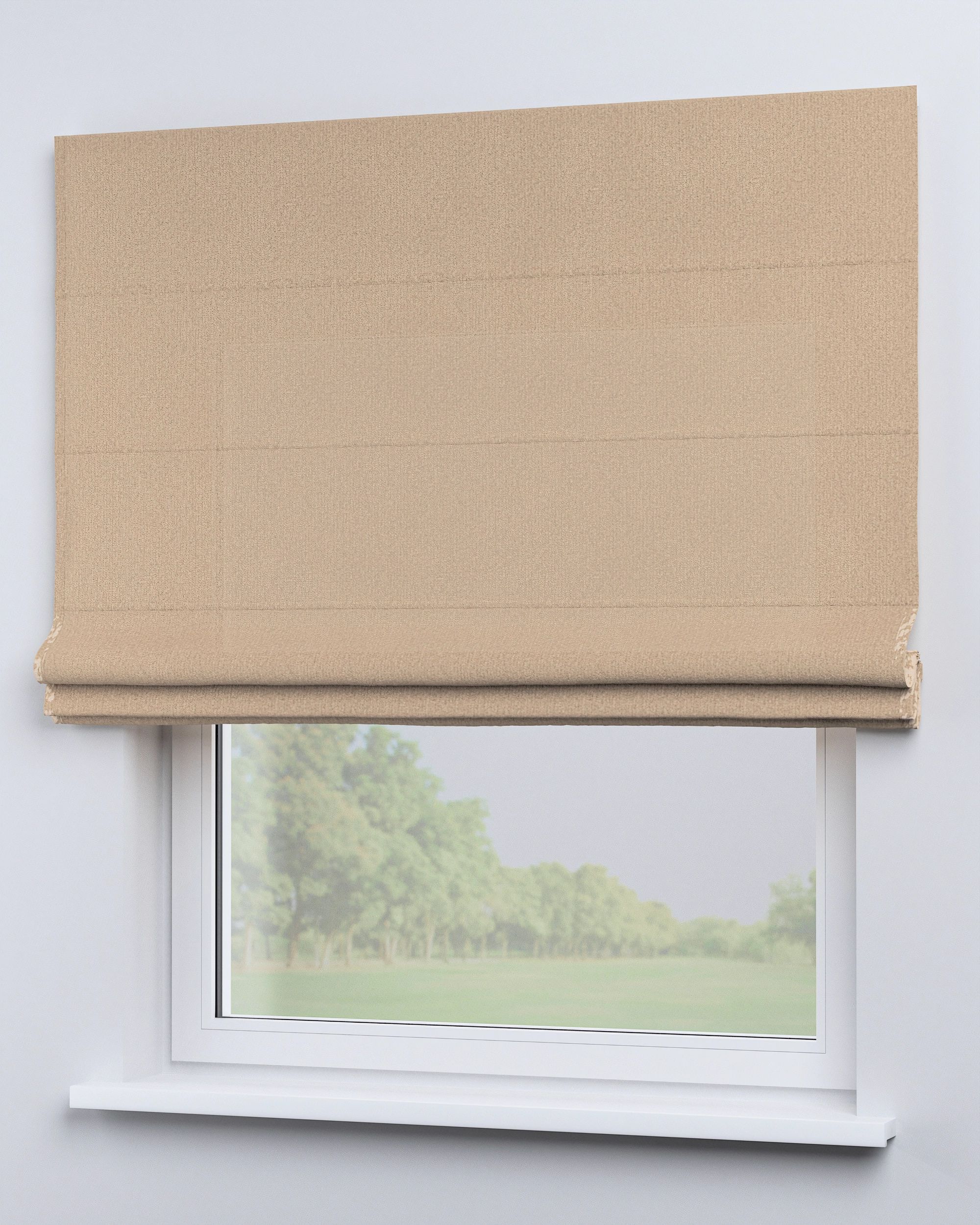 Foldegardin Bari farve beige stof grov (hover)