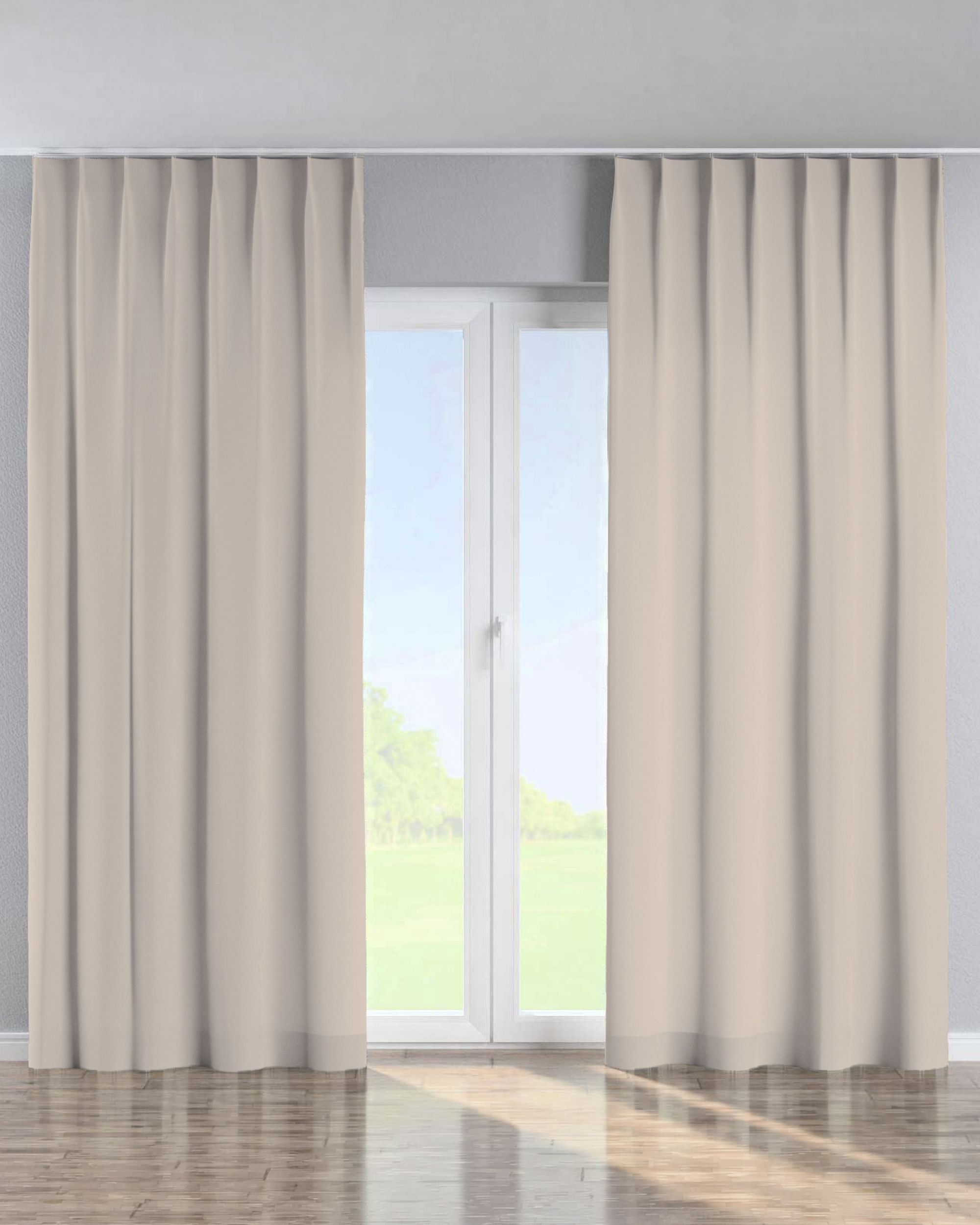 Gardin med fast læg 1 stk farve beige