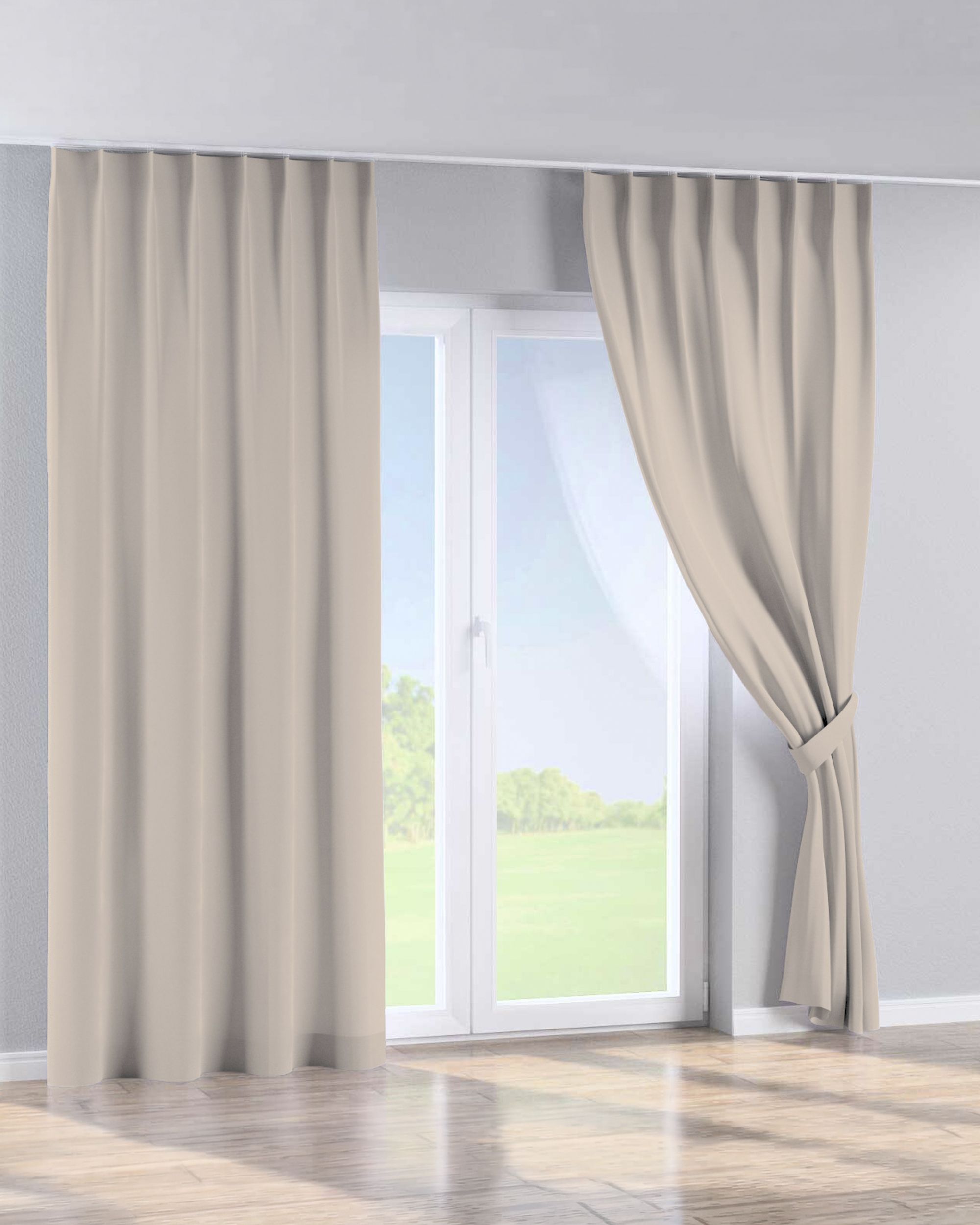 Gardin med fast læg 1 stk farve beige (hover)