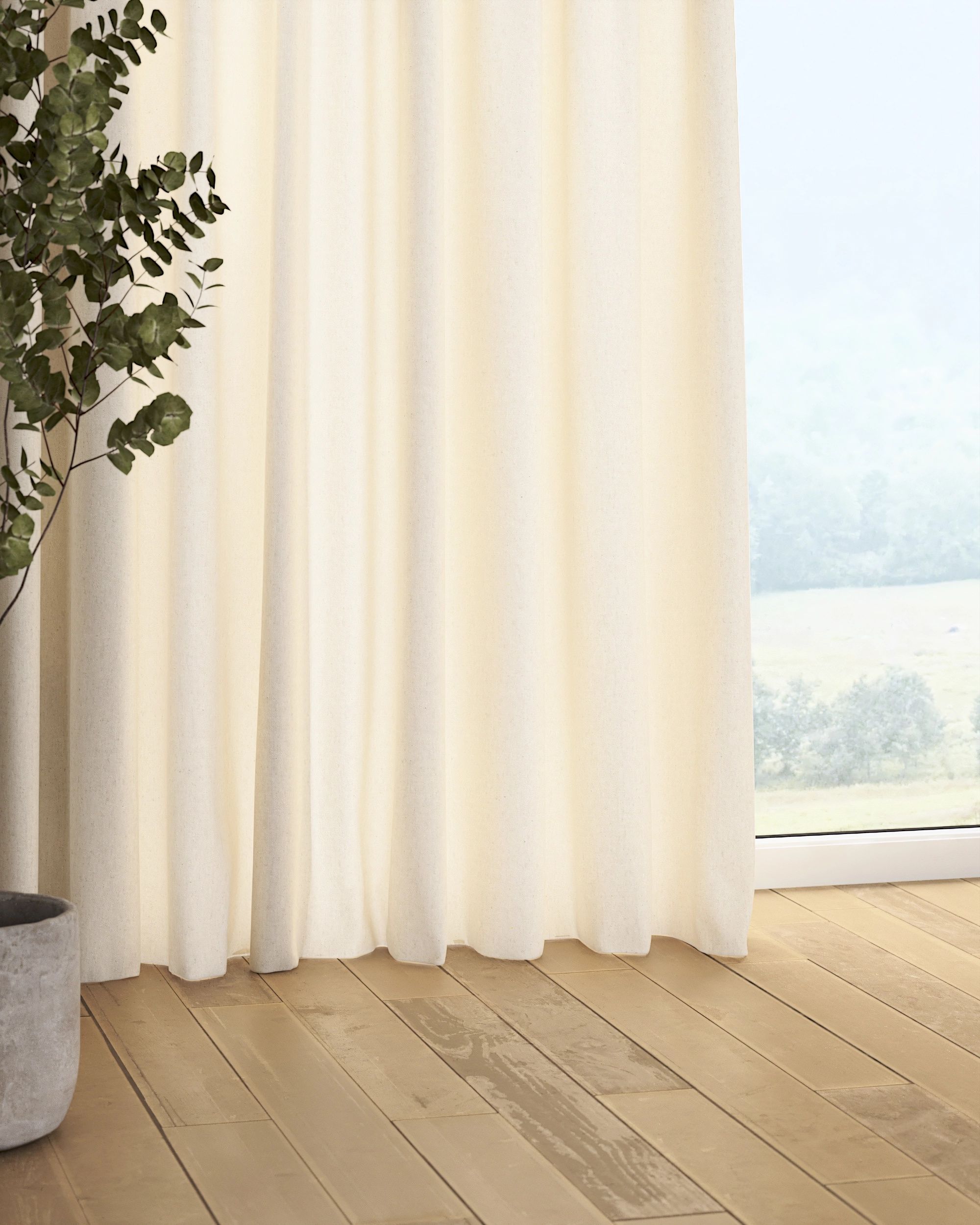 Gardin med rynkebånd 1 stk. farve beige (hover)