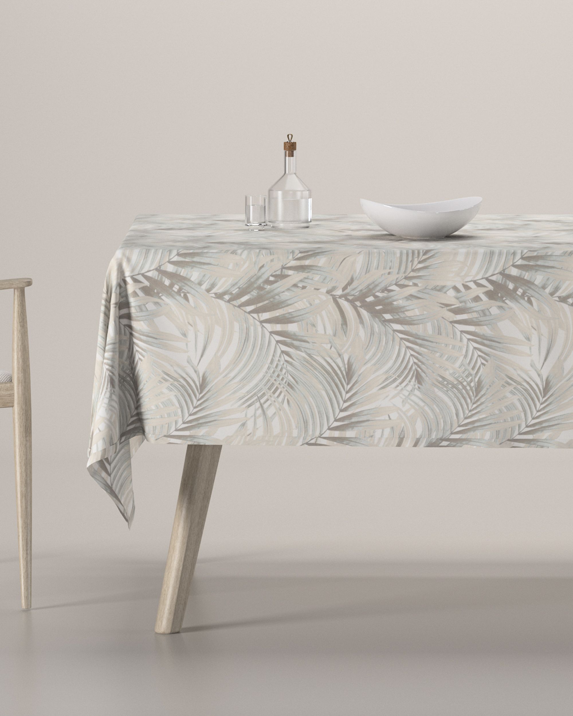 Rektangulære borddug farve beige stof mønstret