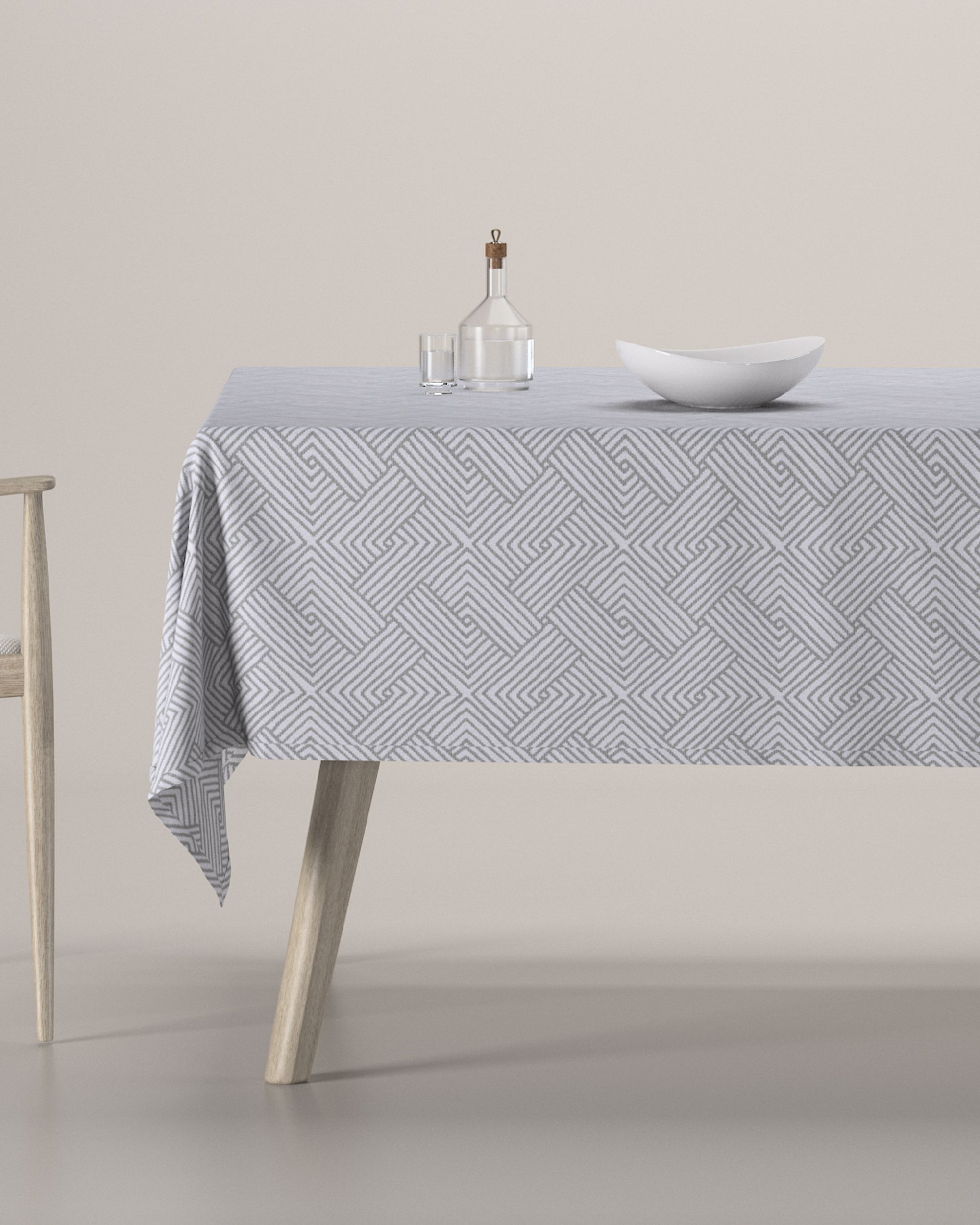 Rektangulære borddug farve sølv stof grov, mønstret