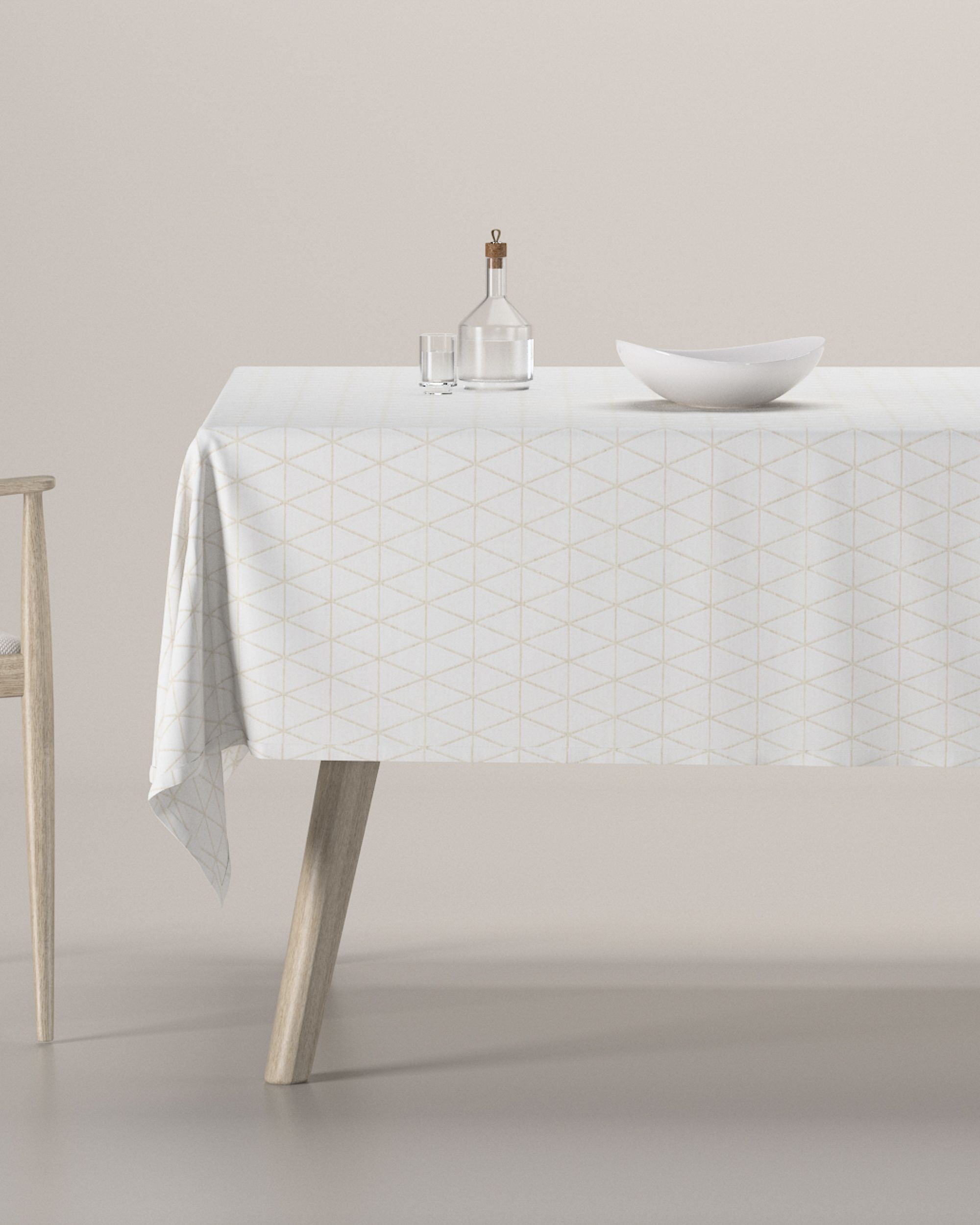 Rektangulære borddug farve creme stof mønstret