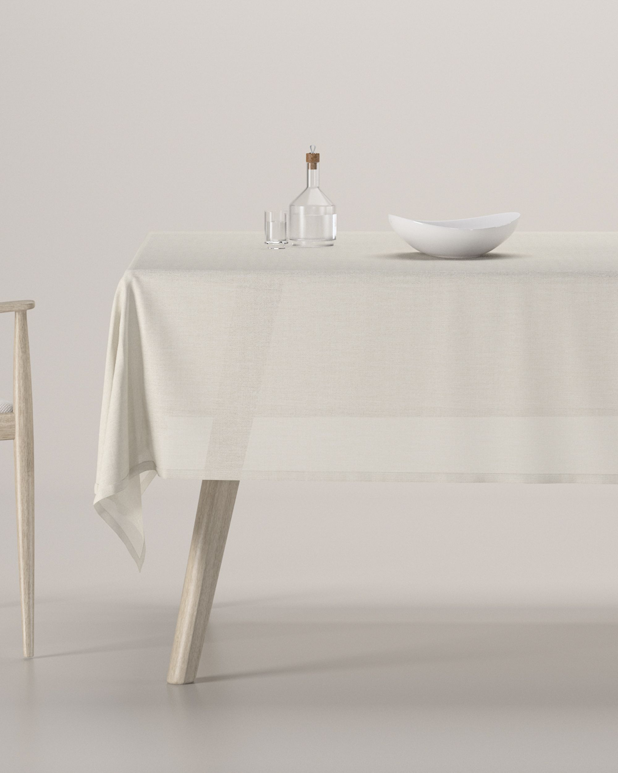 Rektangulære borddug farve creme stof grov
