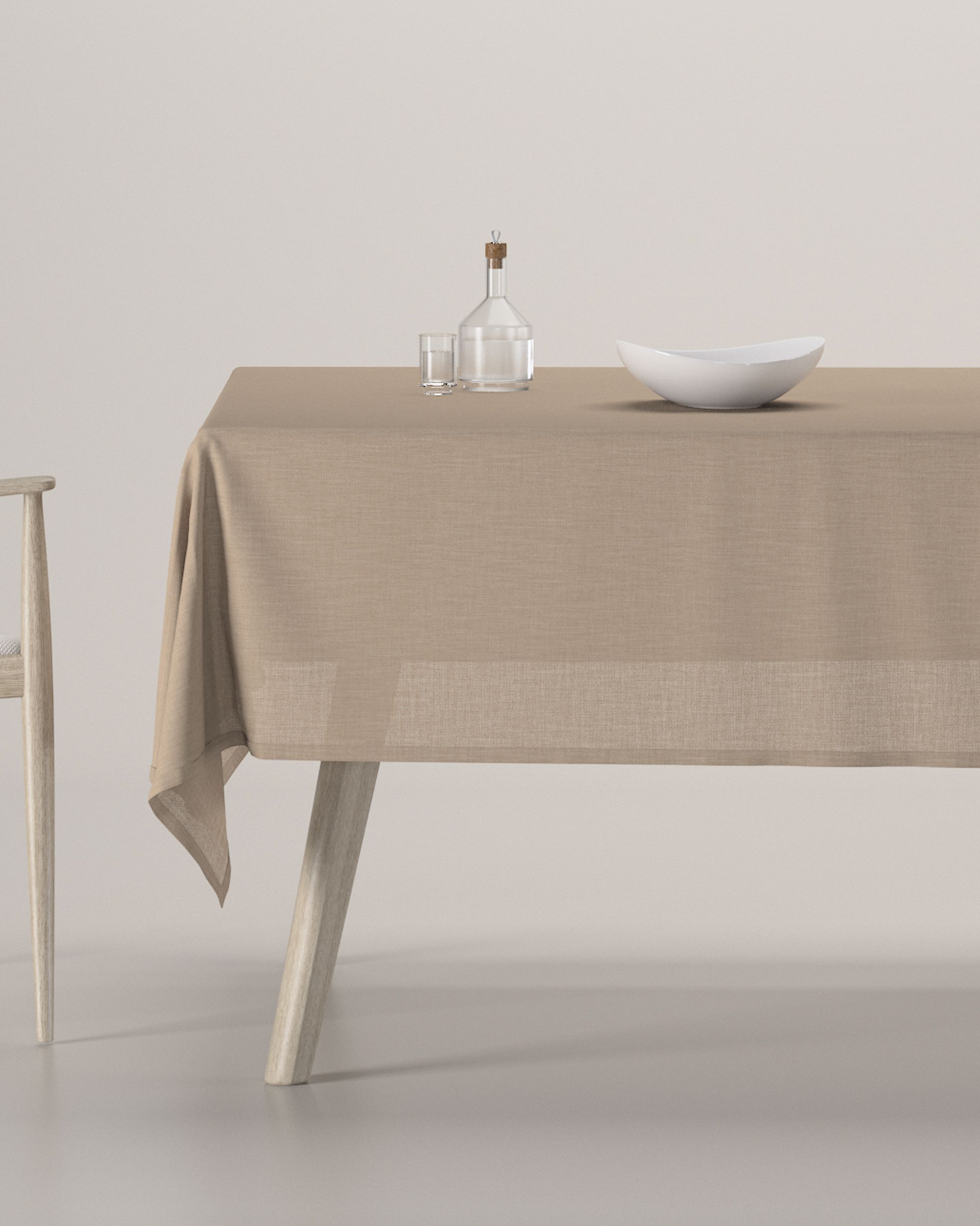 Rektangulære borddug farve beige stof grov
