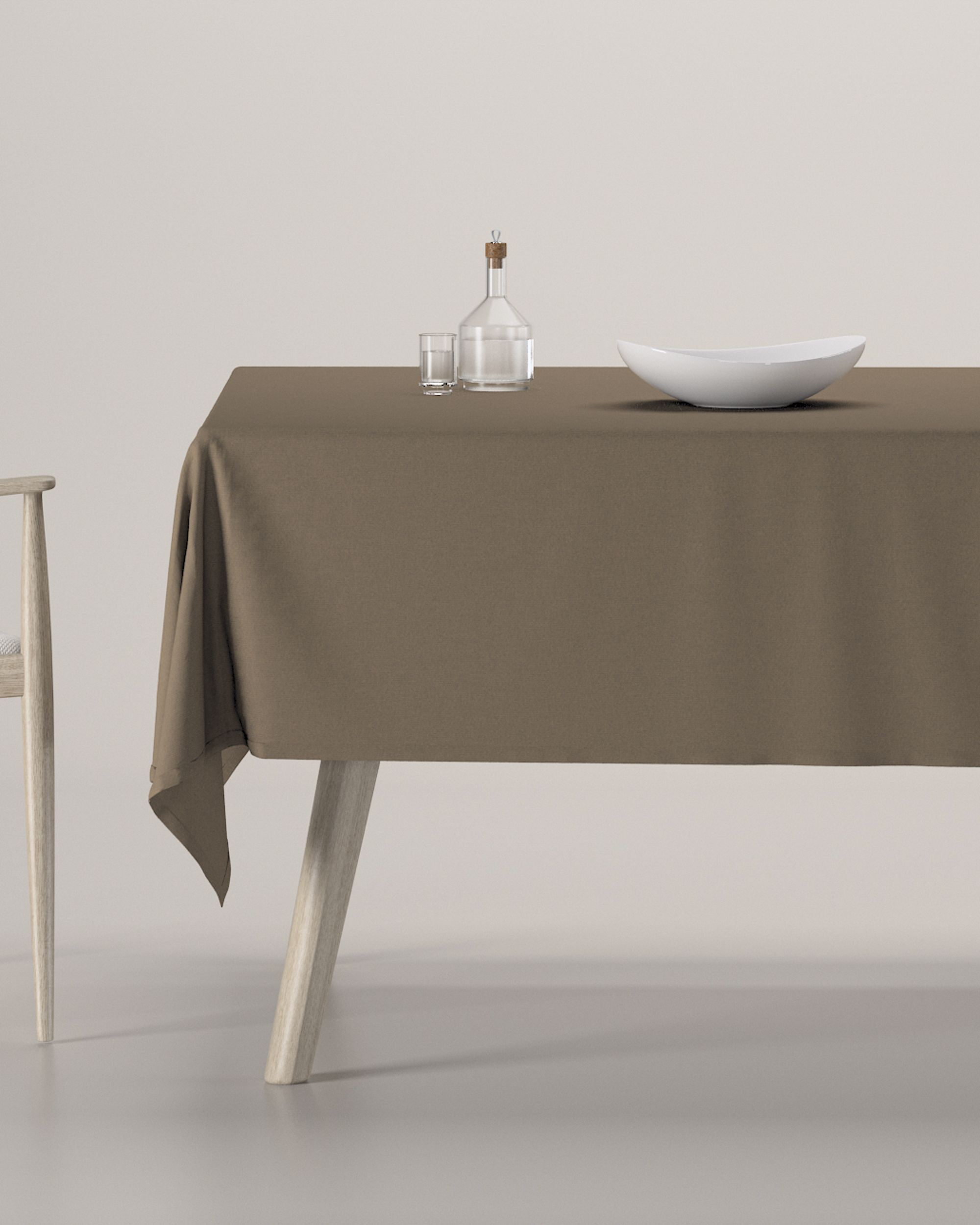 Rektangulære borddug farve brun stof grov, mørklæggende