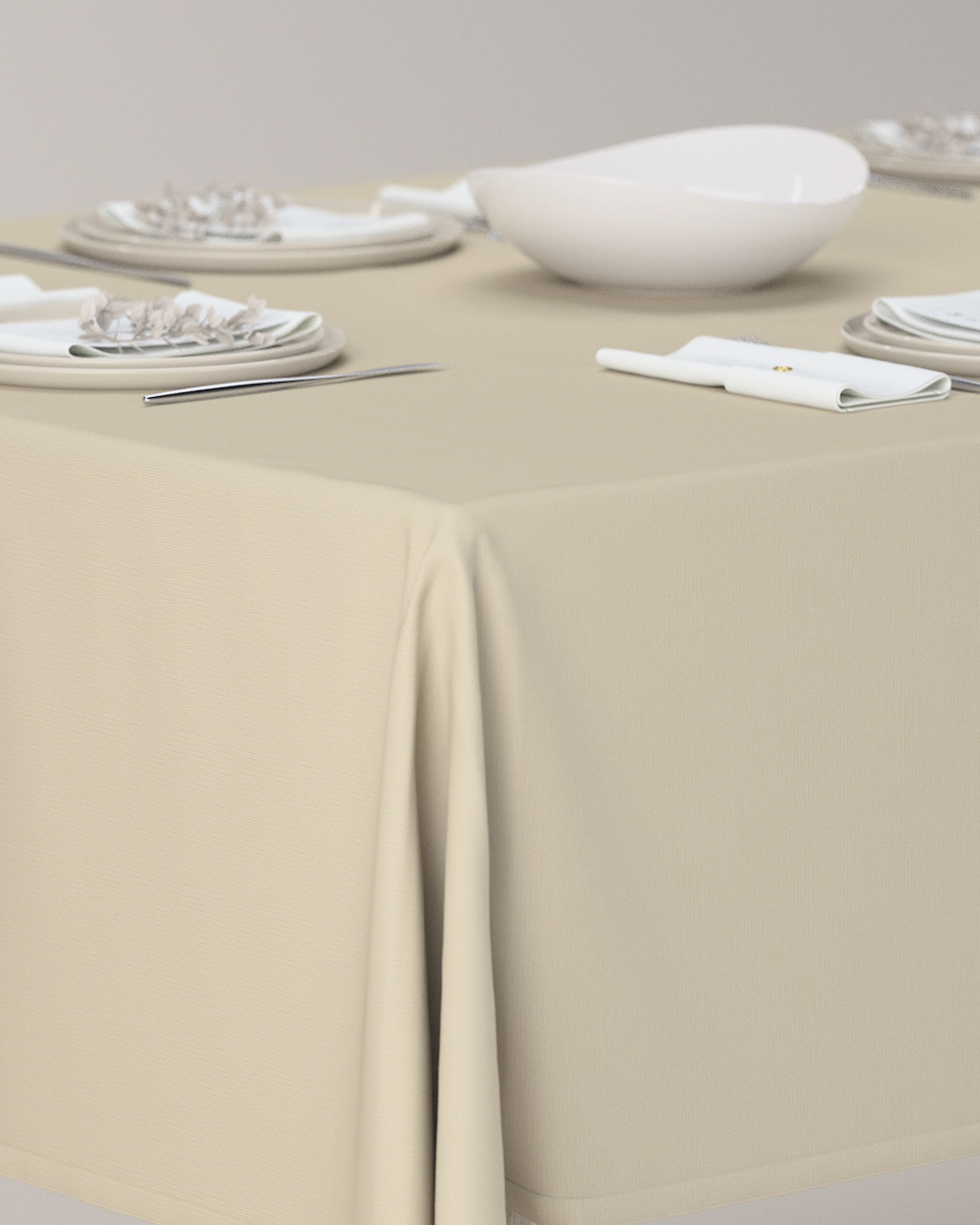 Rektangulære borddug farve beige (hover)