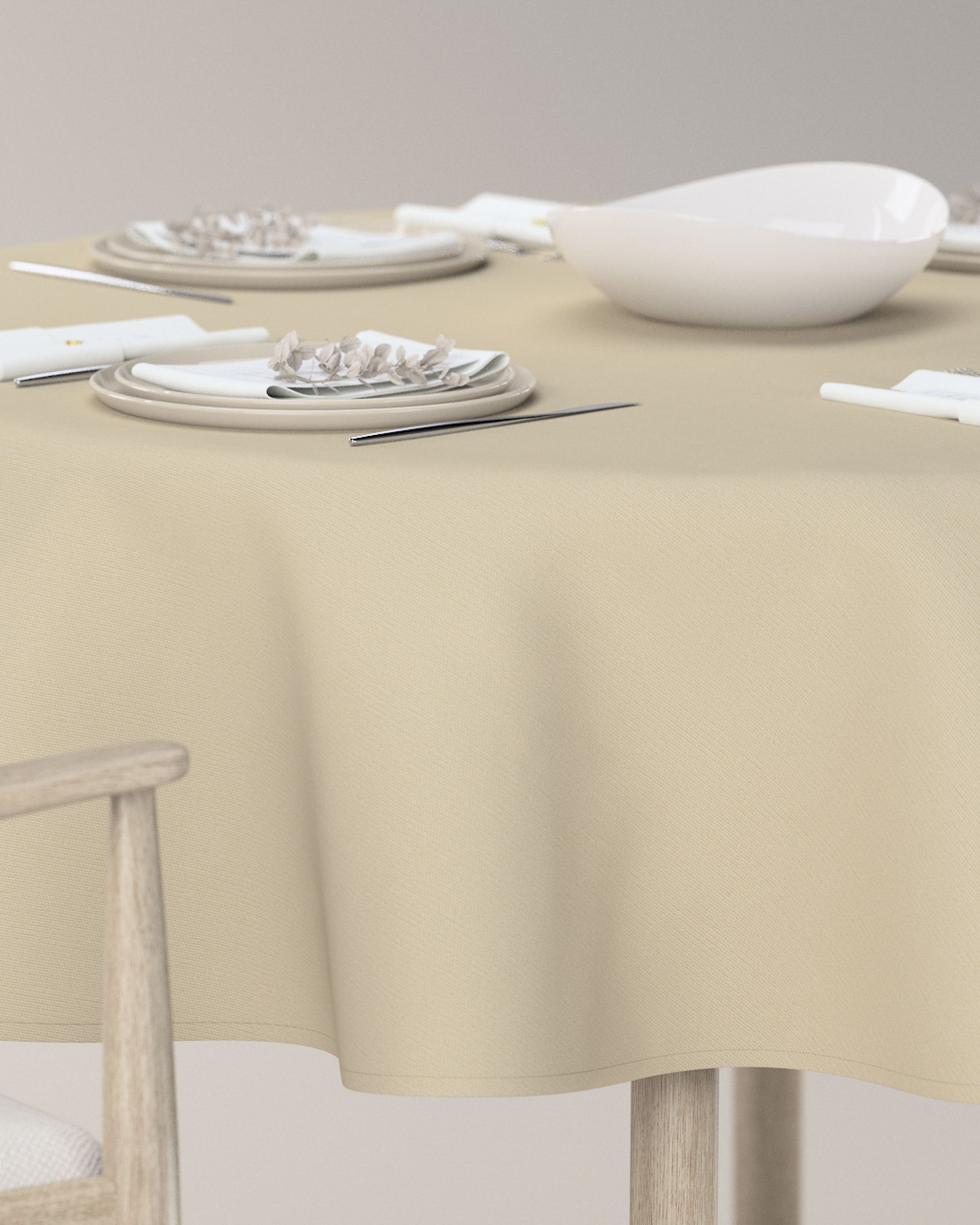 Runde borddug farve beige (hover)