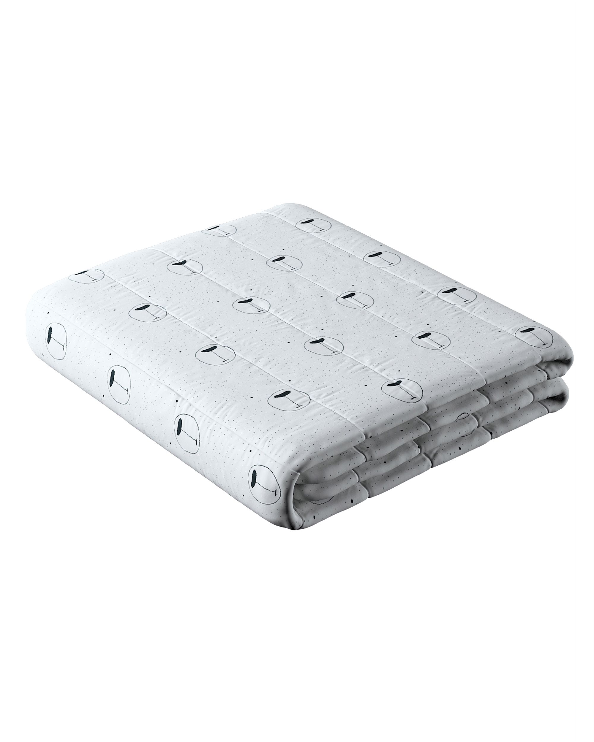 Sengetæppe quiltet<br/>10cm striber farve hvid stof mønstret