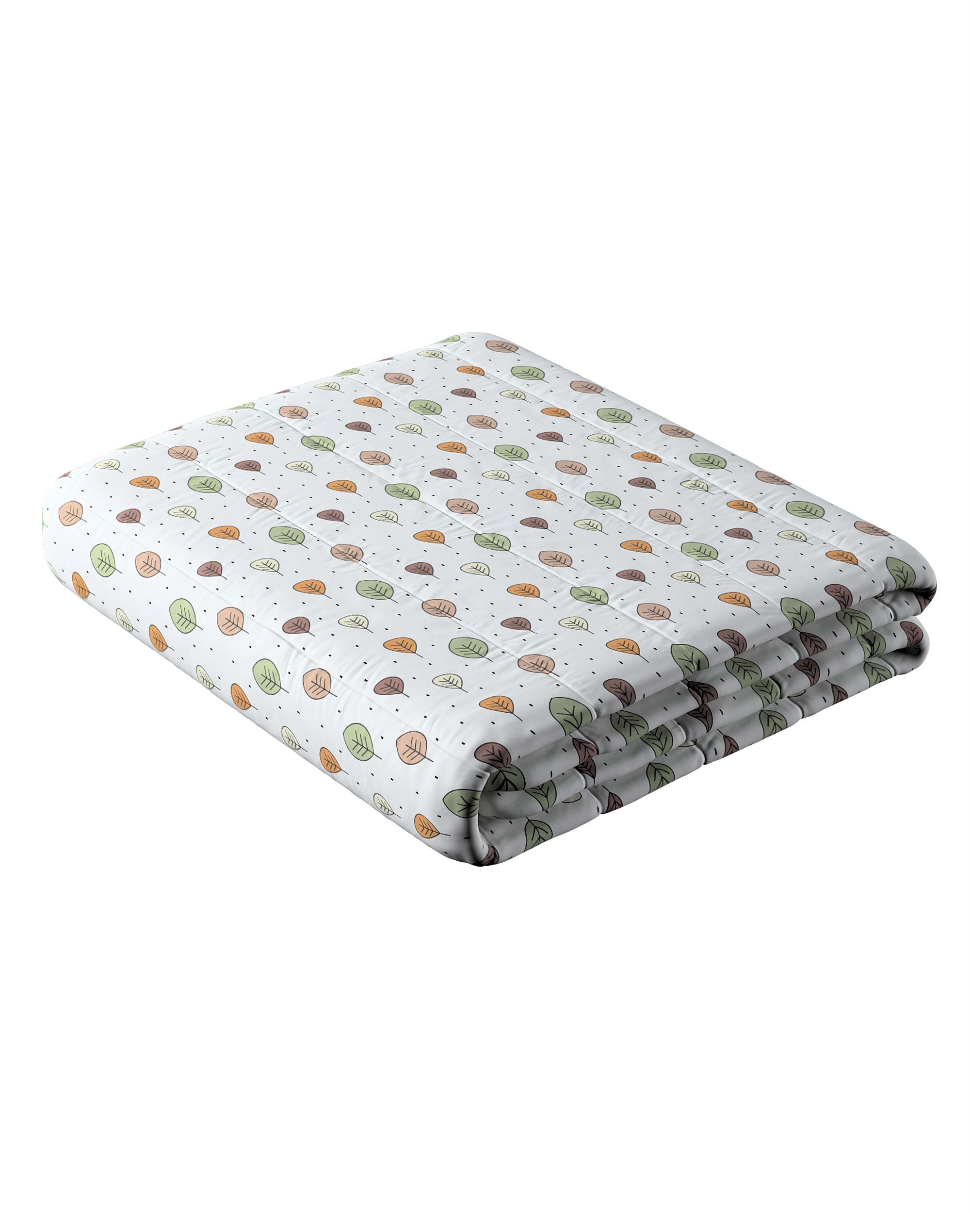 Sengetæppe quiltet<br/>10cm striber farve brun stof mønstret