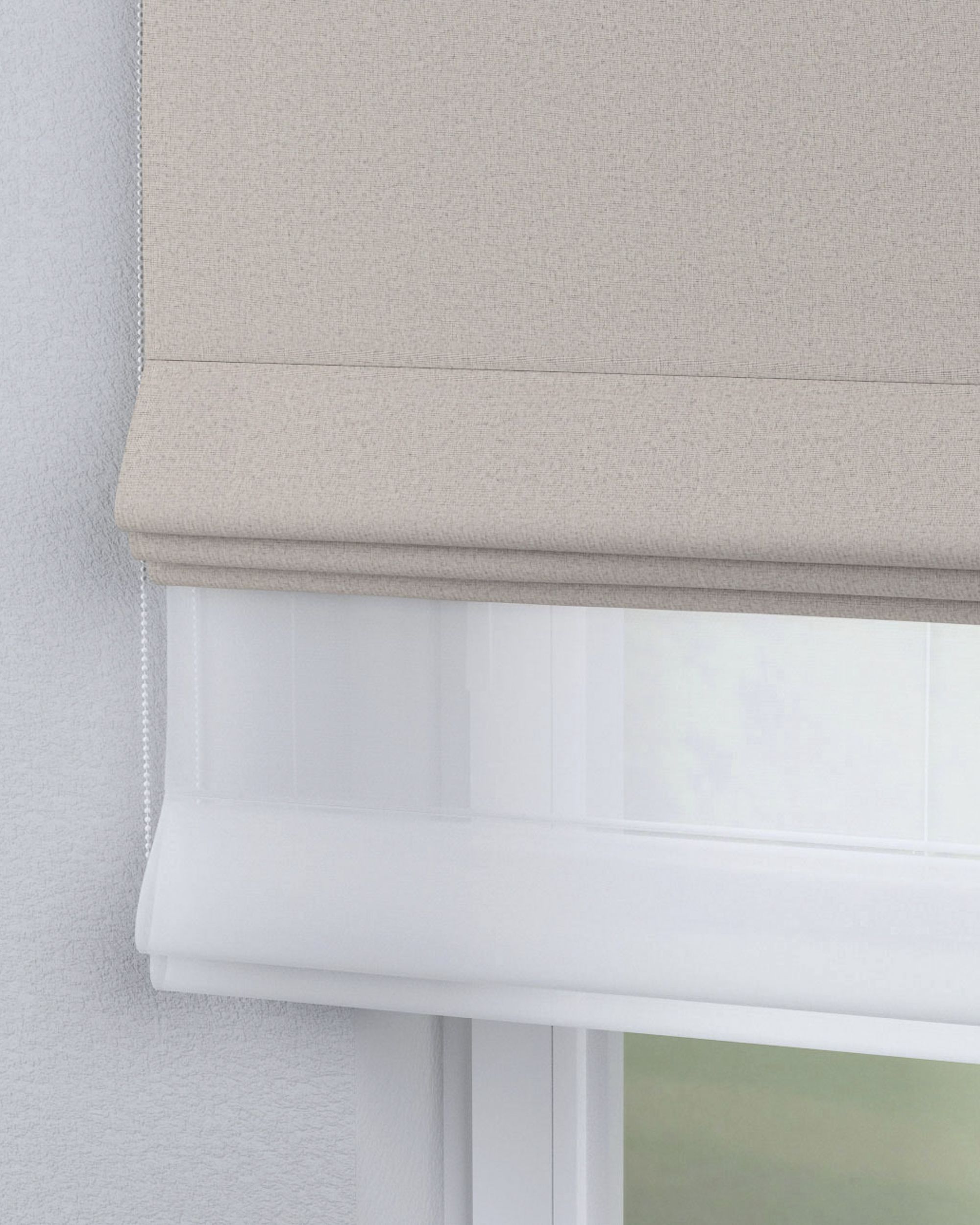 Foldegardin Duo med voile farve beige stof mørklæggende (hover)