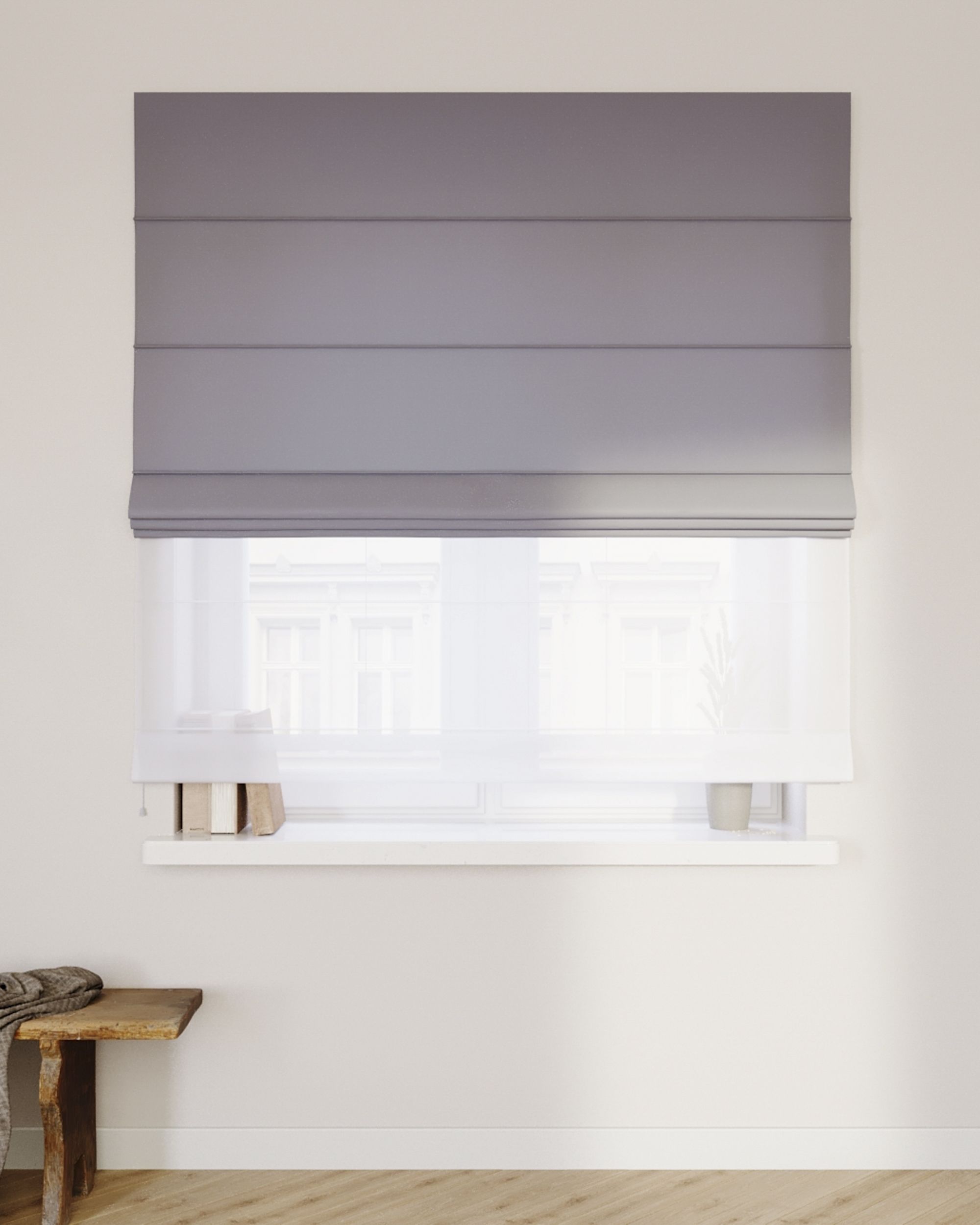 Foldegardin Duo med voile farve grå (hover)